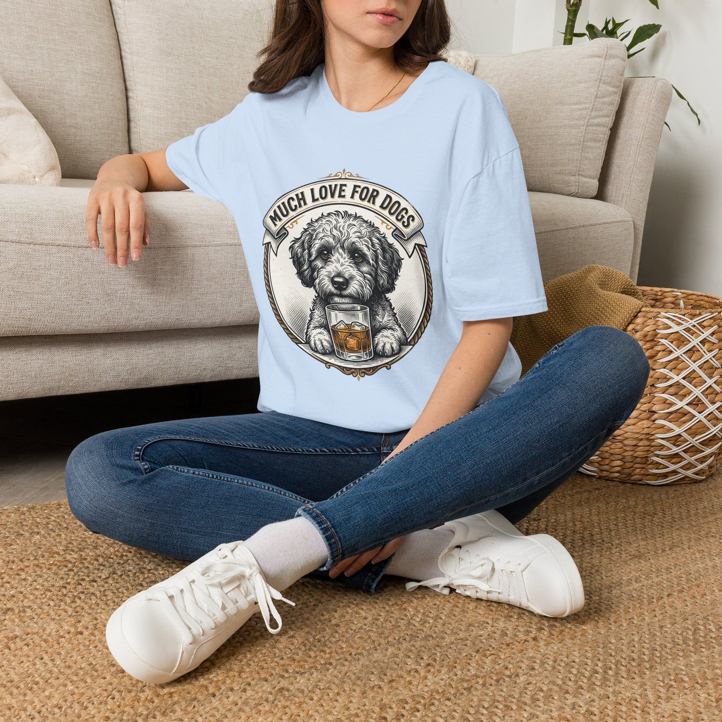 Much Love for Dogs T-Shirt — Vintage Dog Illustration Tee