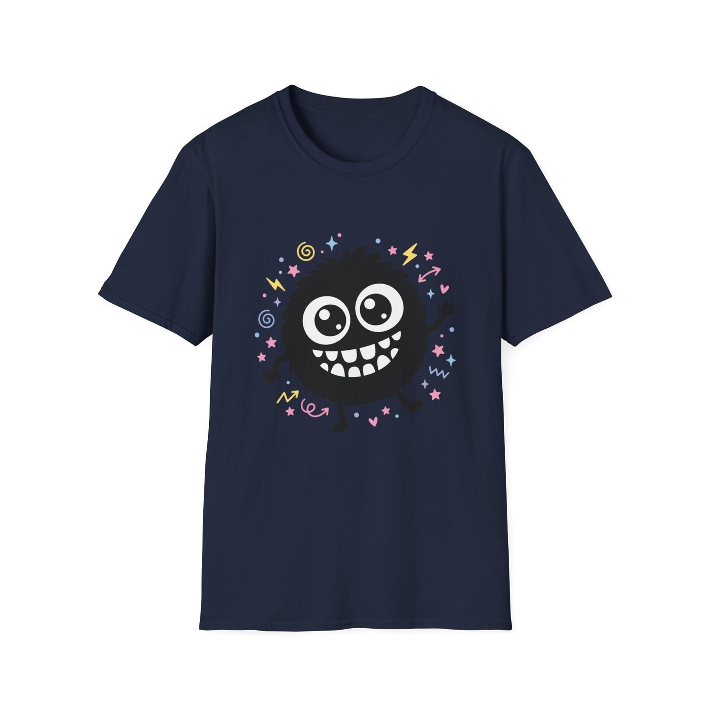 Cute Fuzzy Monster T-Shirt — Playful Cartoon Graphic Tee for Kids & Adults
