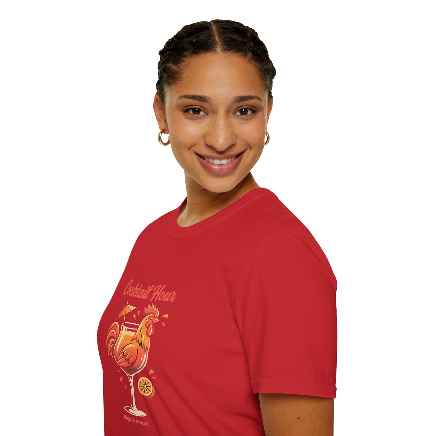 Cocktail Hour Rooster T-Shirt — Funny Bar & Happy Hour Graphic Tee