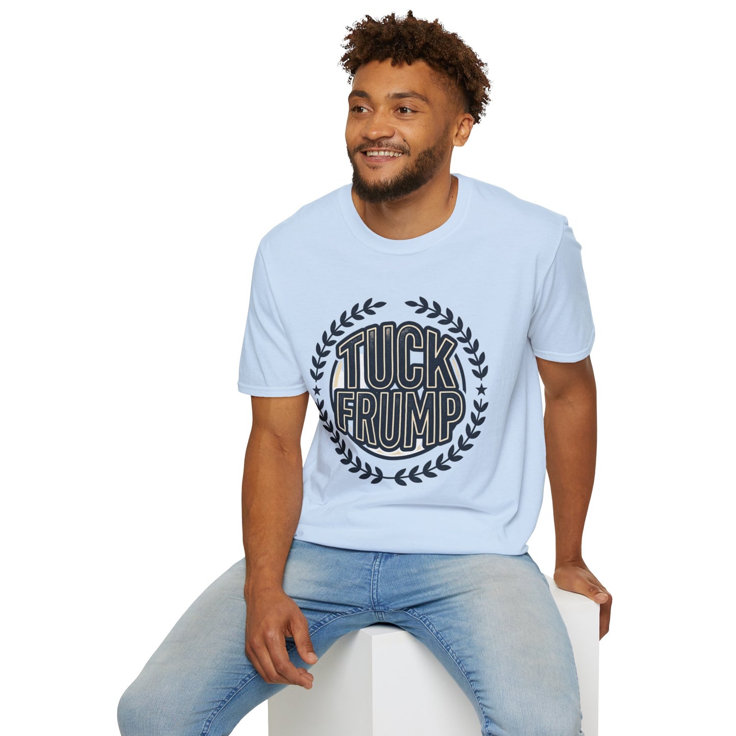 "Tuck Frump" Vintage Laurel Emblem Political Satire Tee