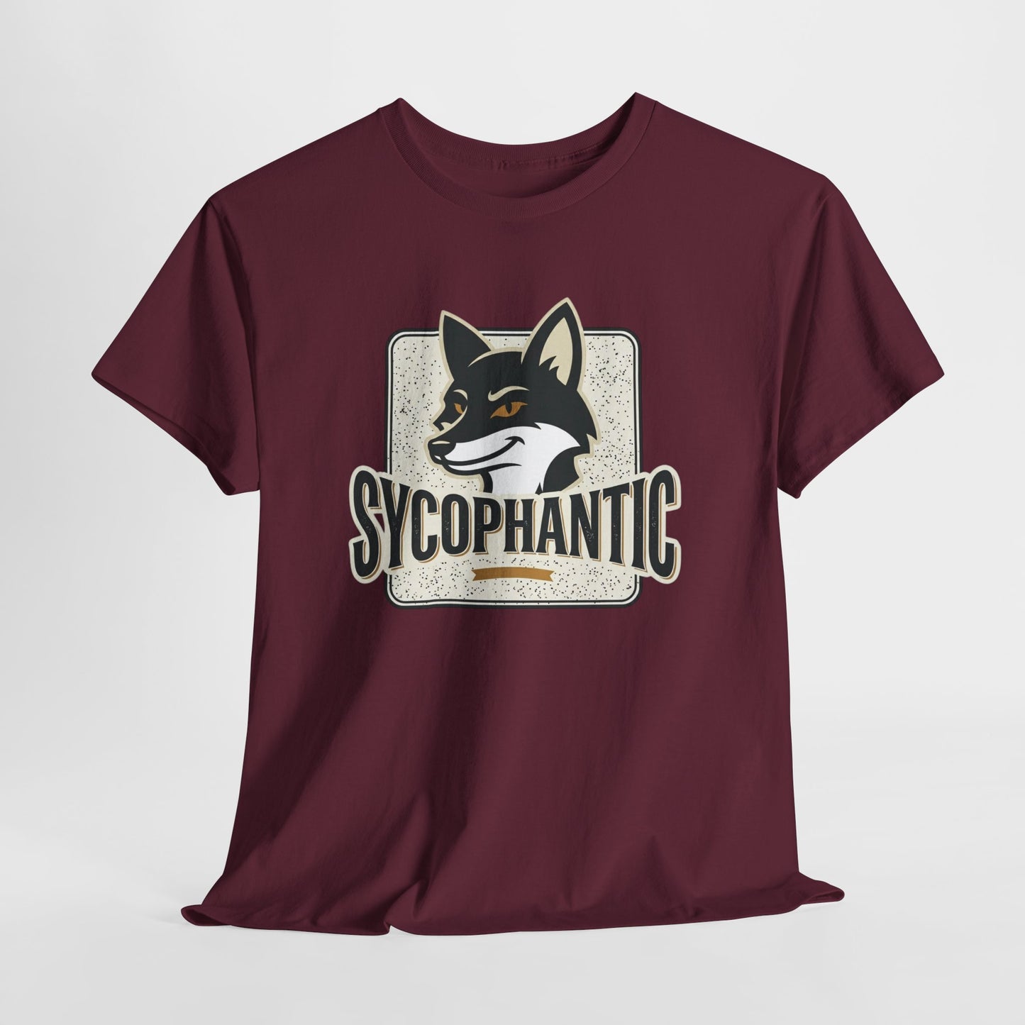 Sycophantic Fox Graphic Tee — Retro Animal Logo T-Shirt