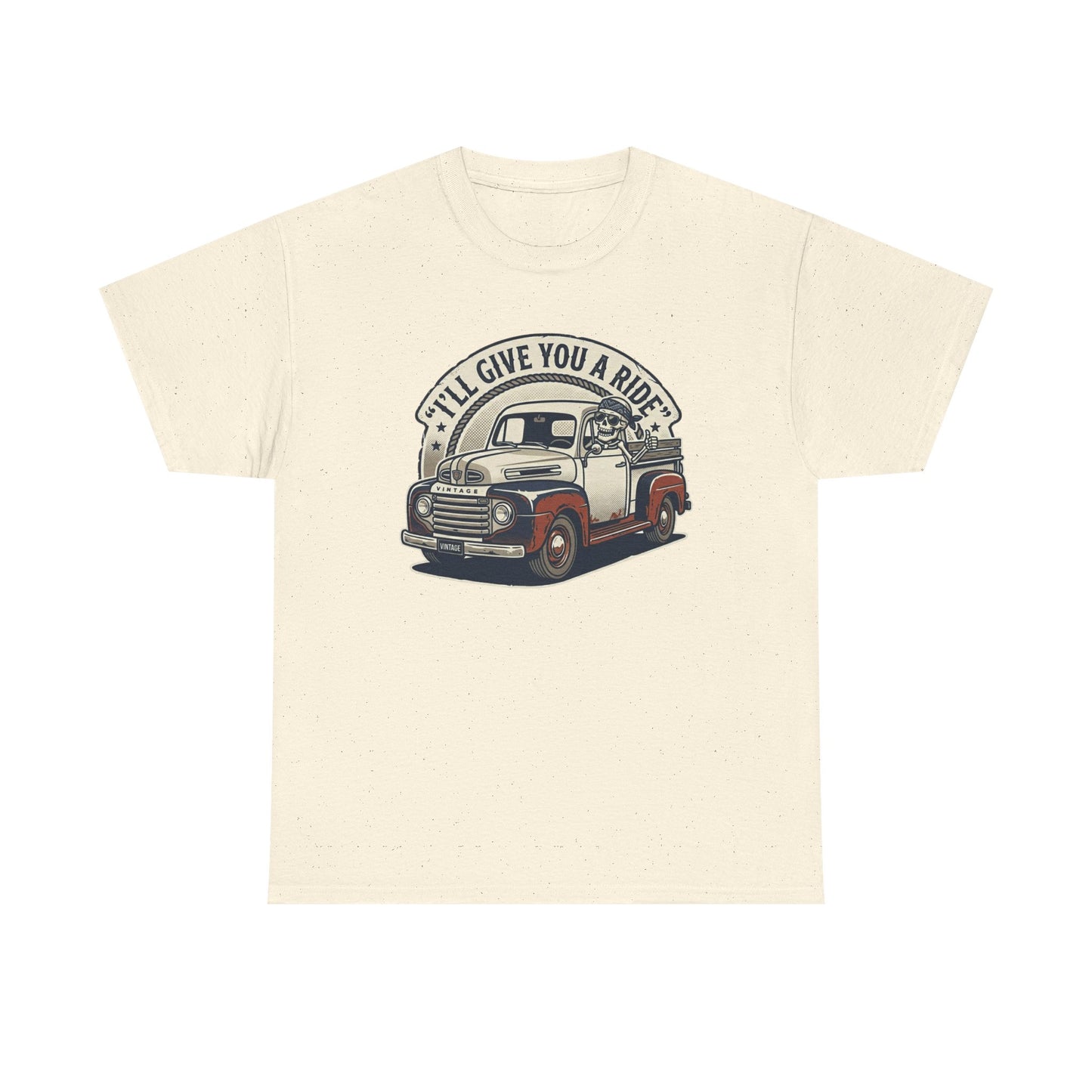Vintage Pickup Truck T-Shirt — “I’ll Give You a Ride” Classic Retro Tee Printify