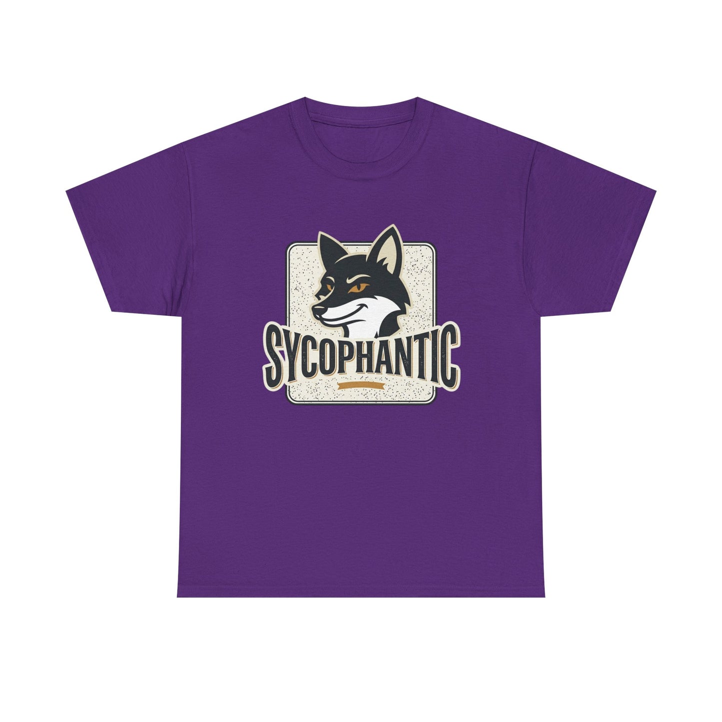 Sycophantic Fox Graphic Tee — Retro Animal Logo T-Shirt