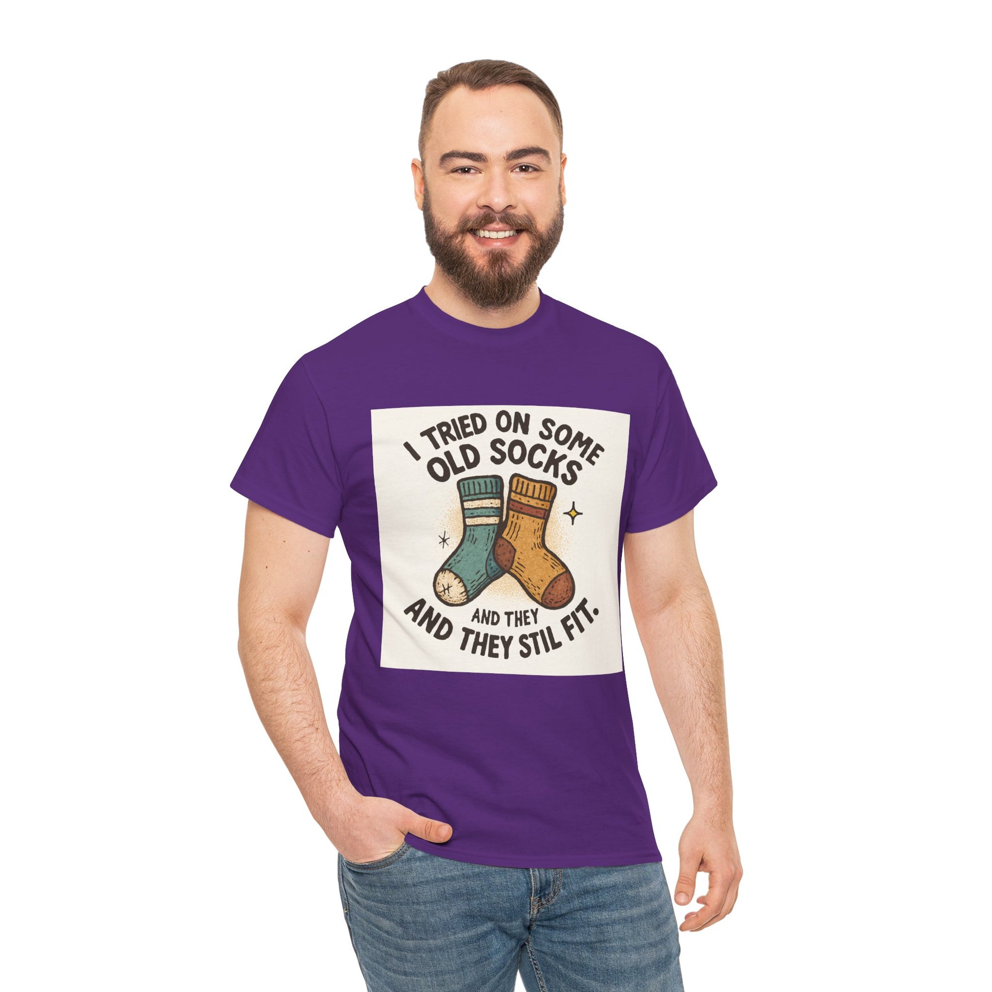 Funny Socks T-Shirt – “I Tried On Some Old Socks and They Still Fit” Graphic Tee Printify