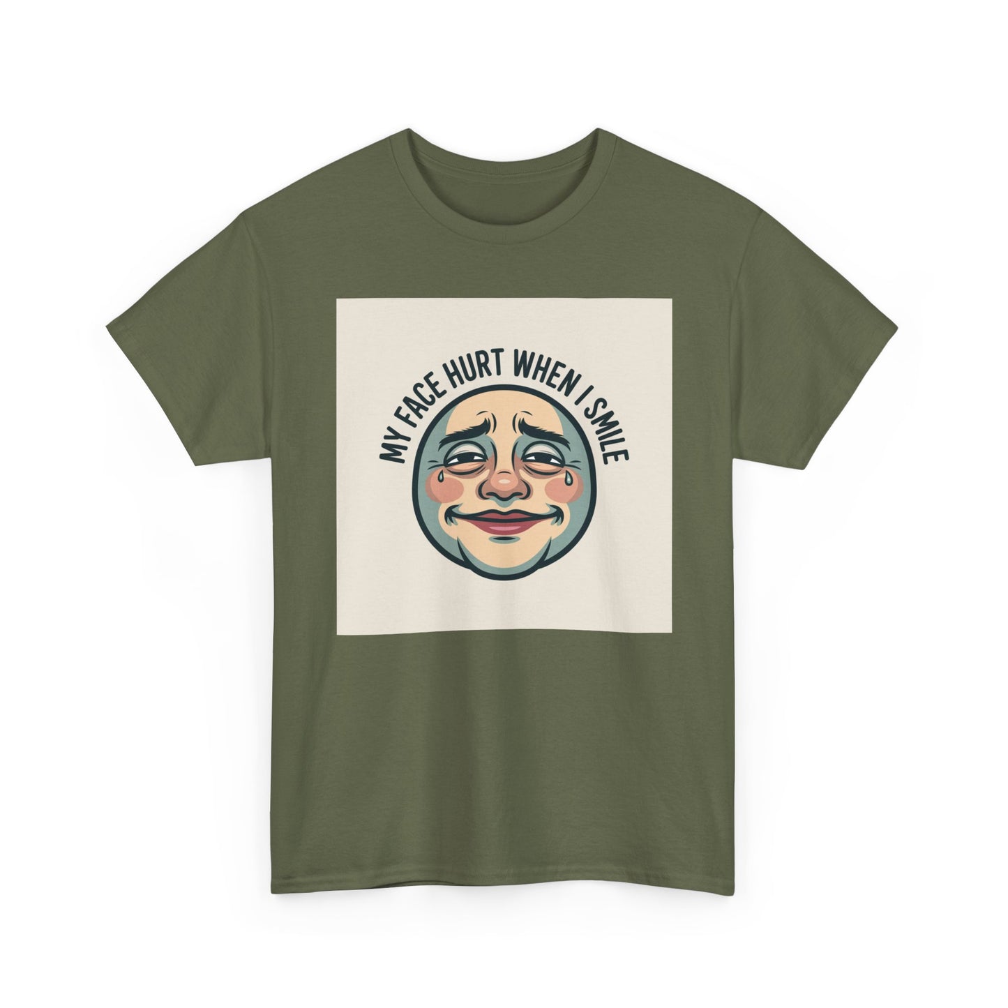 Graphic Tee — “My Face Hurt When I Smile” Vintage Sad Clown Laughing Design
