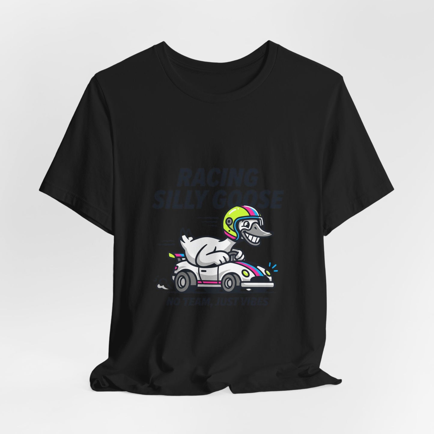Racing Silly Goose Tee | motorsport parody, checkered race day humor
