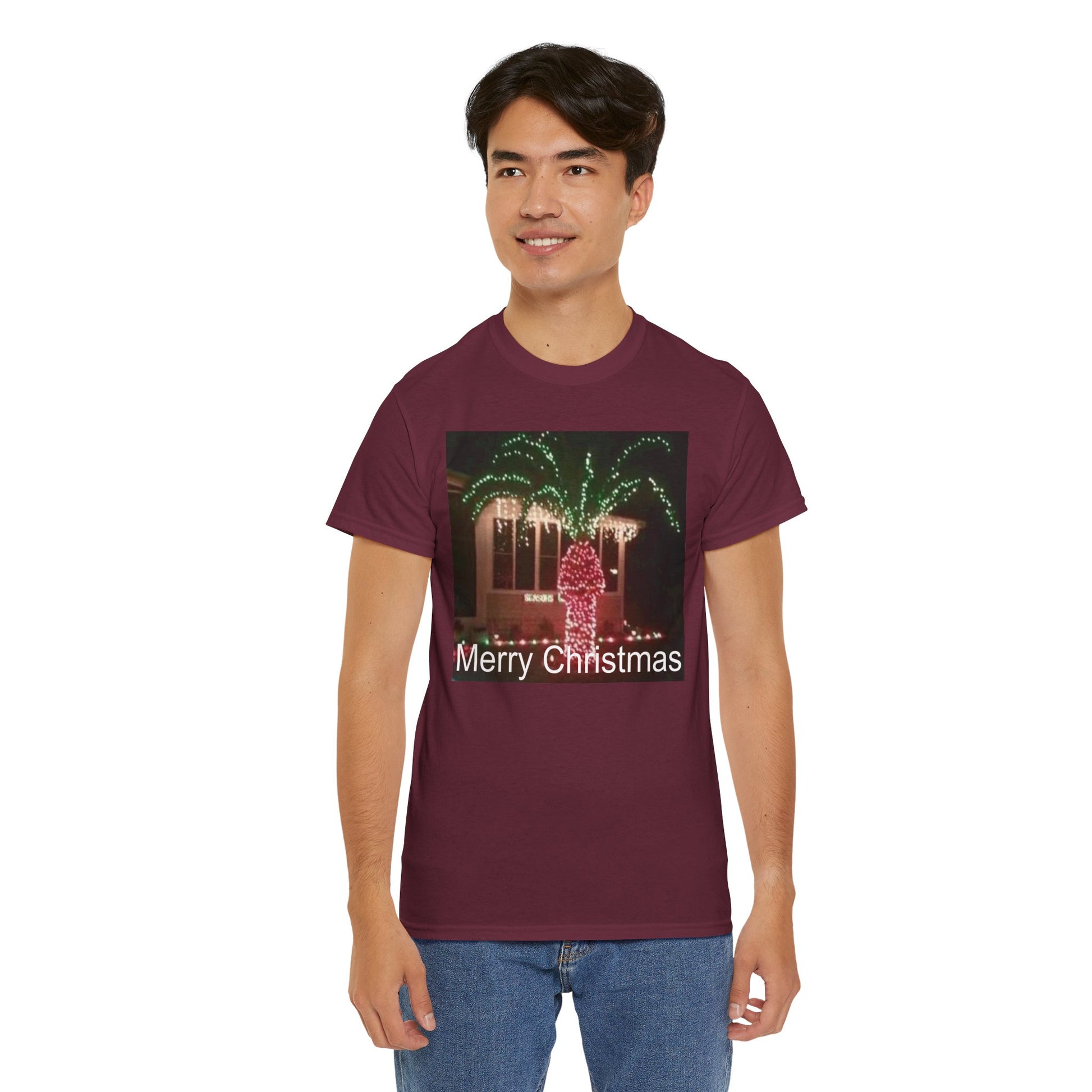 Christmas Lights Tee — 'Merry Christmas' Holiday Graphic T-Shirt Printify