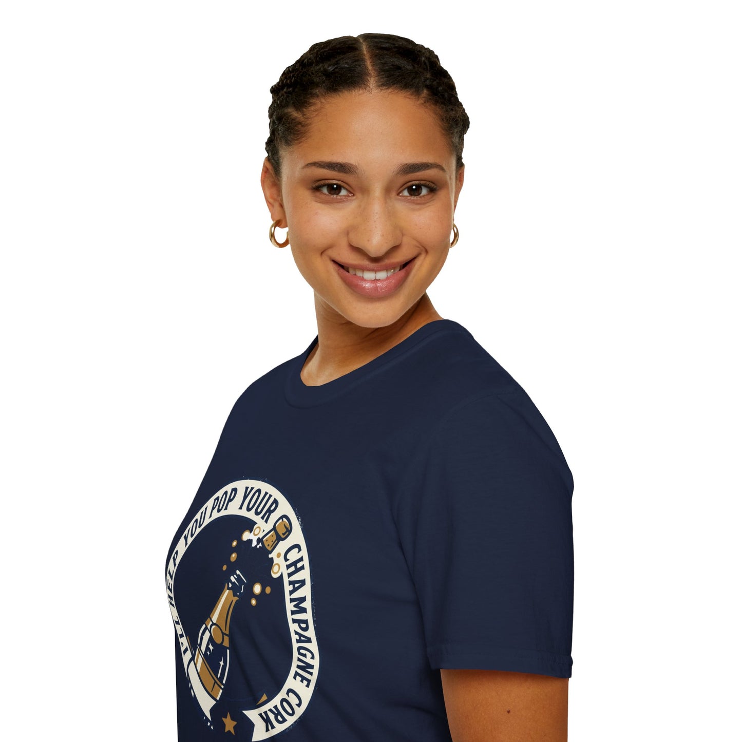 Champagne Cork Pop T-Shirt – "I’ll Help You Pop Your Champagne Cork" Celebration Tee