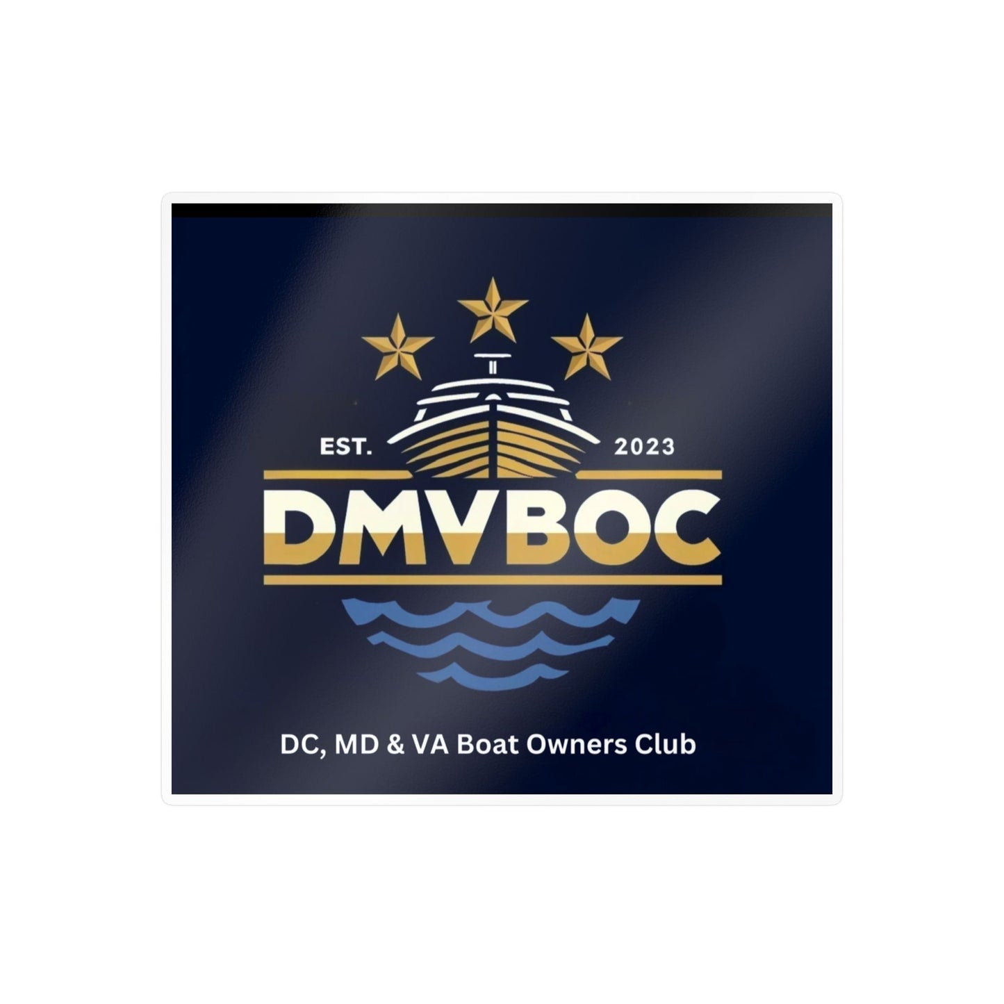 DMVBOC Boat Club Kiss-Cut Vinyl Sticker — DC MD VA Boat Owners Club Logo Decal