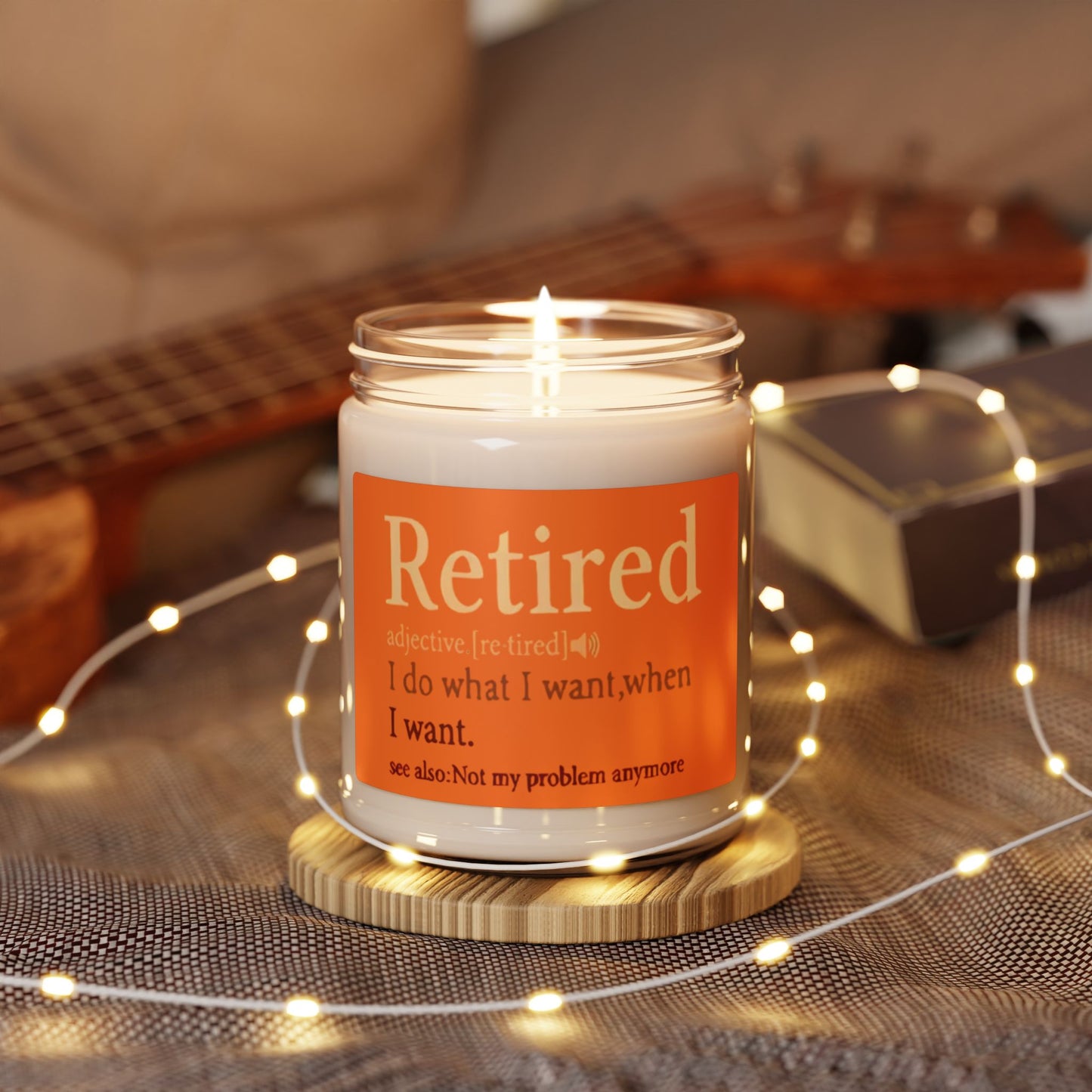 Retired Definition Scented Soy Candle — 9oz Funny Retirement Gift