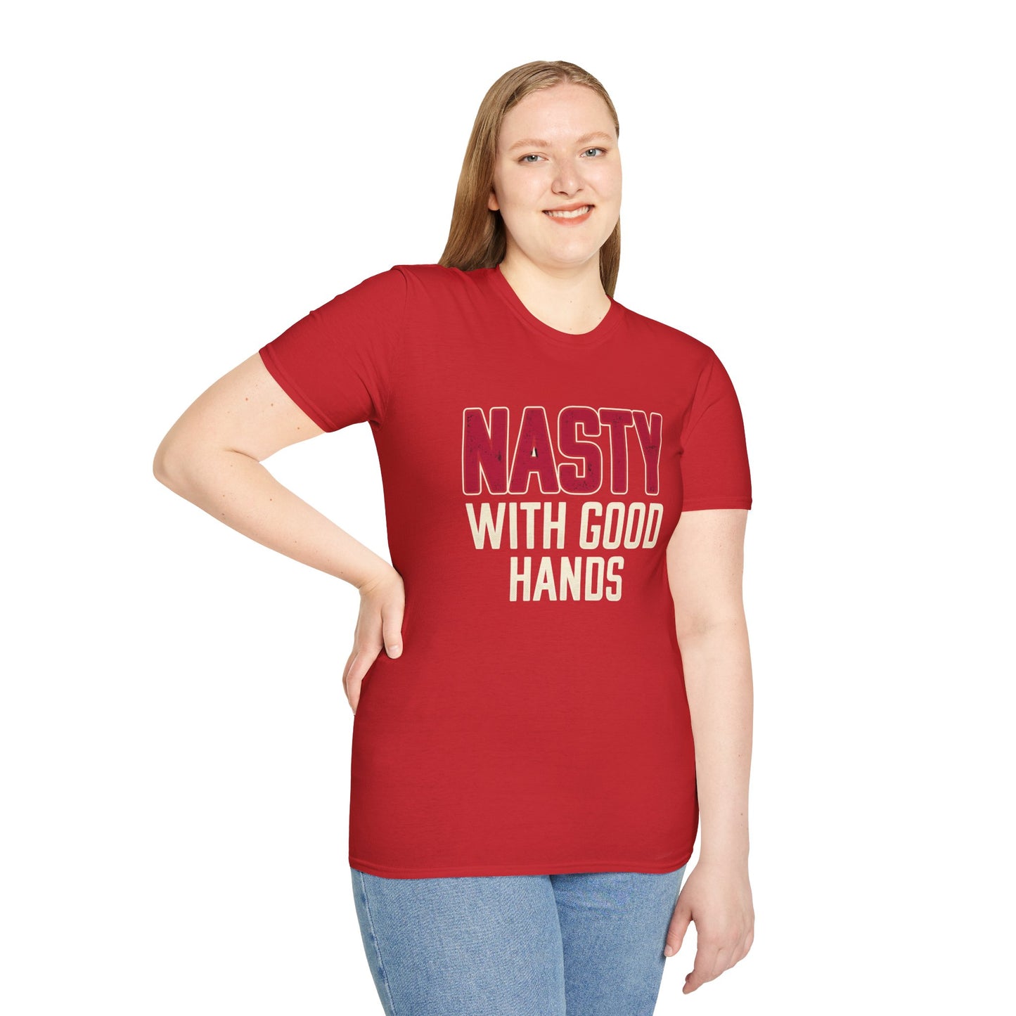"NASTY With Good Hands" Bold Lettering Graphic Tee