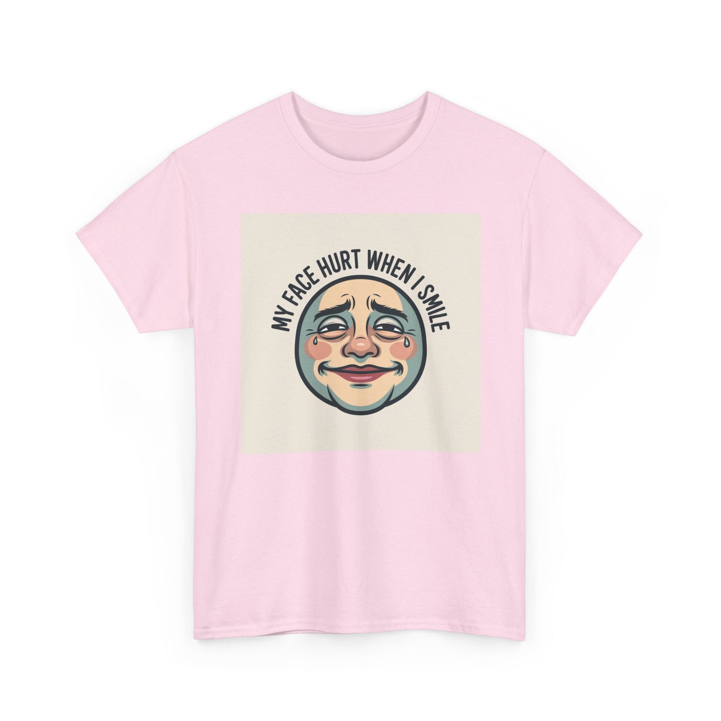 Graphic Tee — “My Face Hurt When I Smile” Vintage Sad Clown Laughing Design
