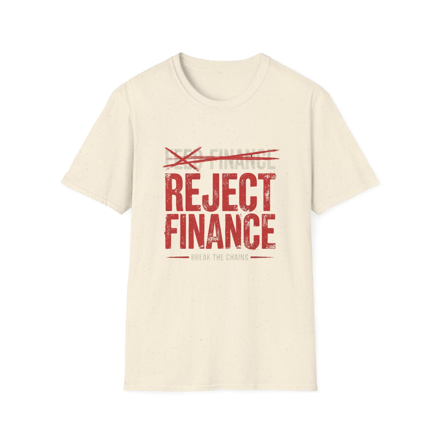 Reject Finance T-Shirt — Bold Red Protest Graphic Tee