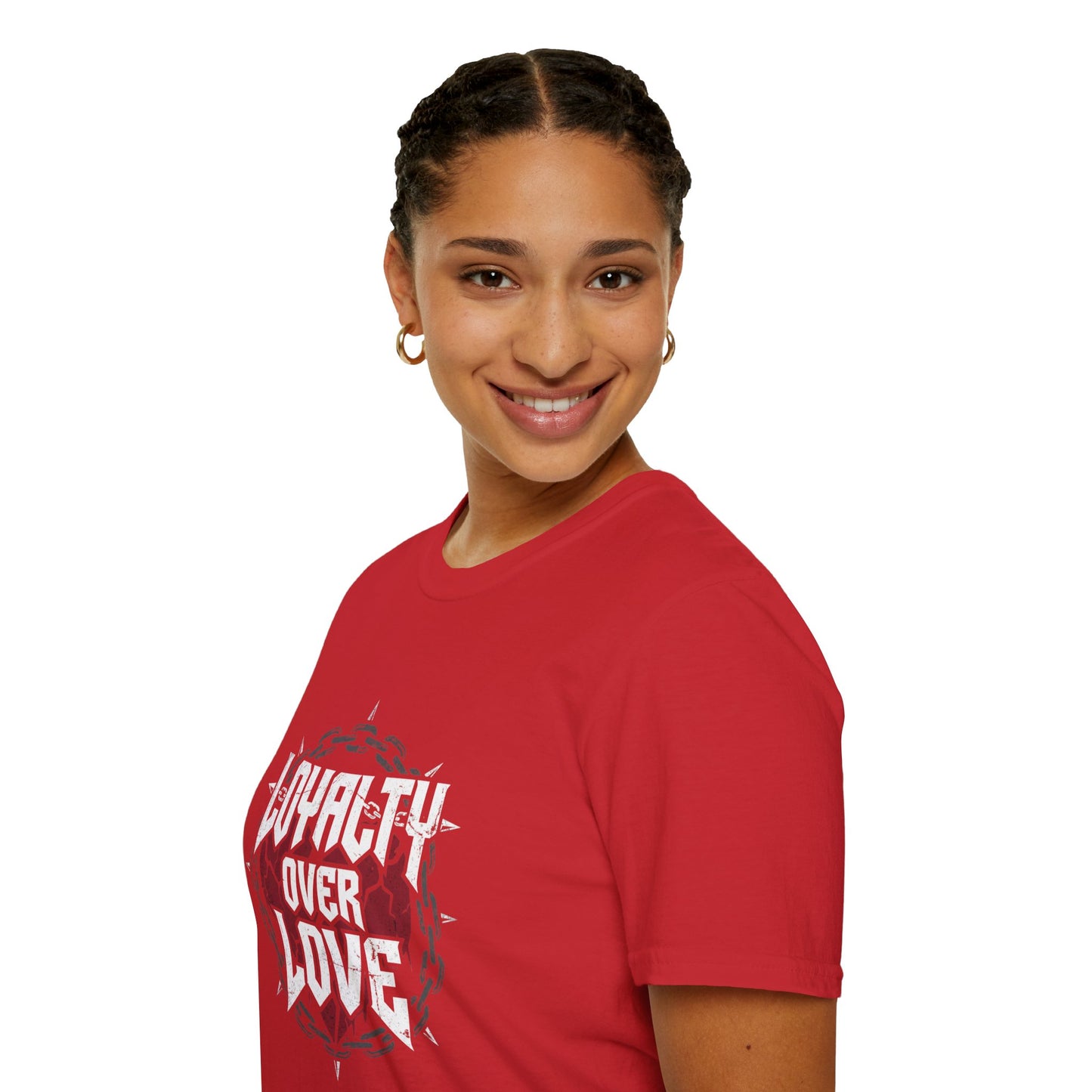 Loyalty Over Love T-Shirt — Edgy Heart & Chain Graphic Tee