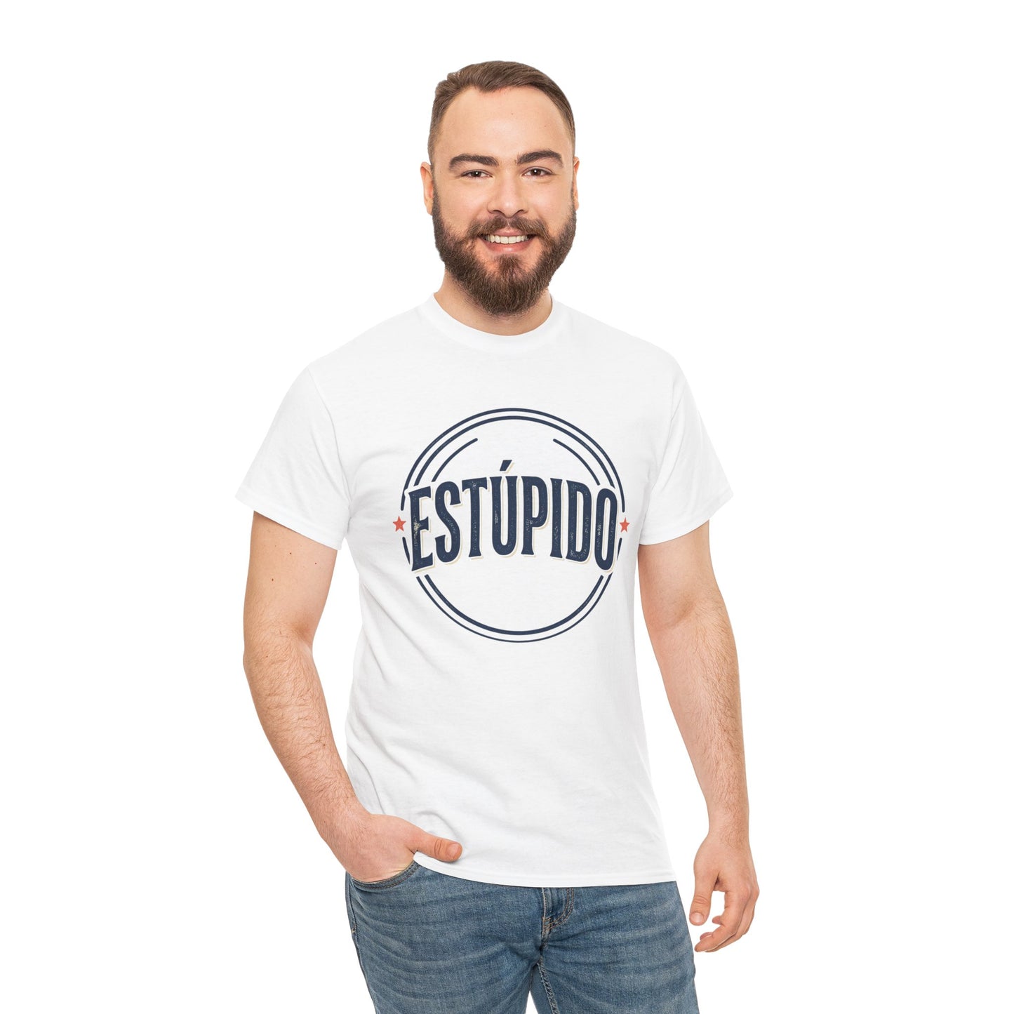 ESTÚPIDO Circle Logo Graphic Tee (Spanish Funny Statement)