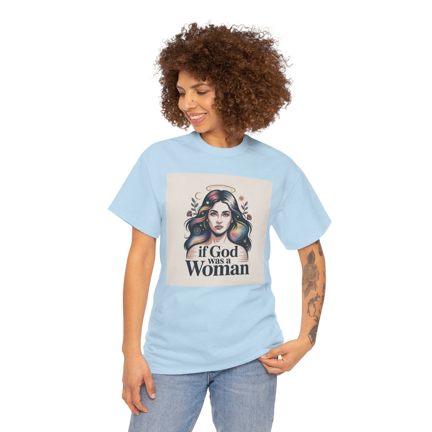 If God Was a Woman T-Shirt — Feminist Retro Portrait Tee