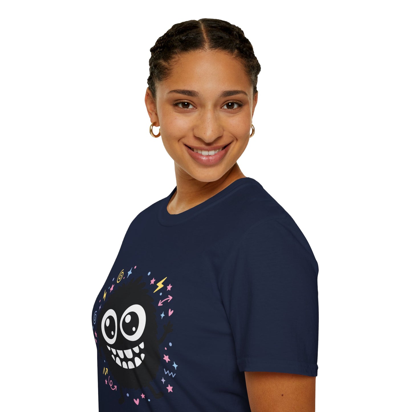 Cute Fuzzy Monster T-Shirt — Playful Cartoon Graphic Tee for Kids & Adults