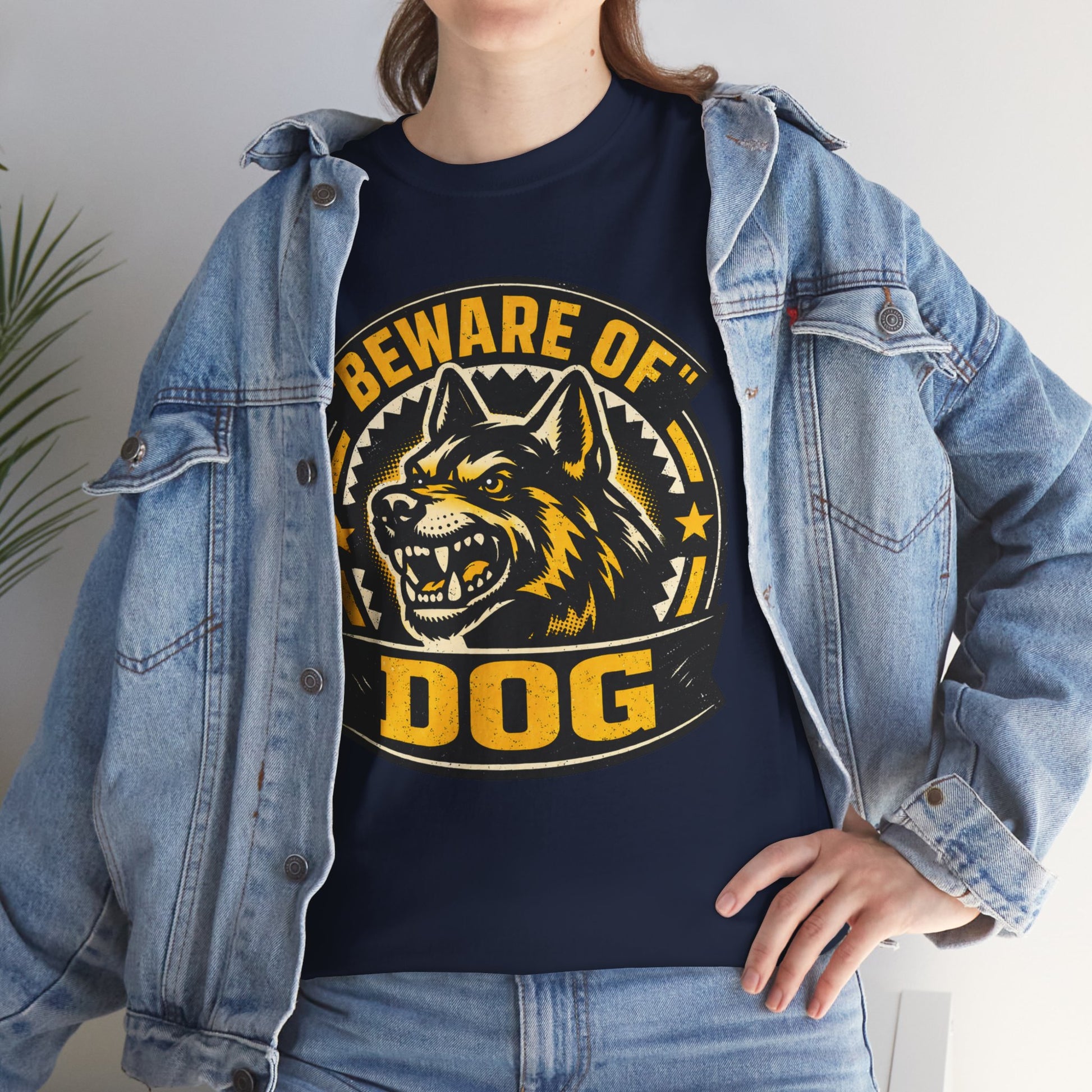 Beware of Dog T-Shirt — Retro Aggressive Dog Warning Graphic Tee Printify