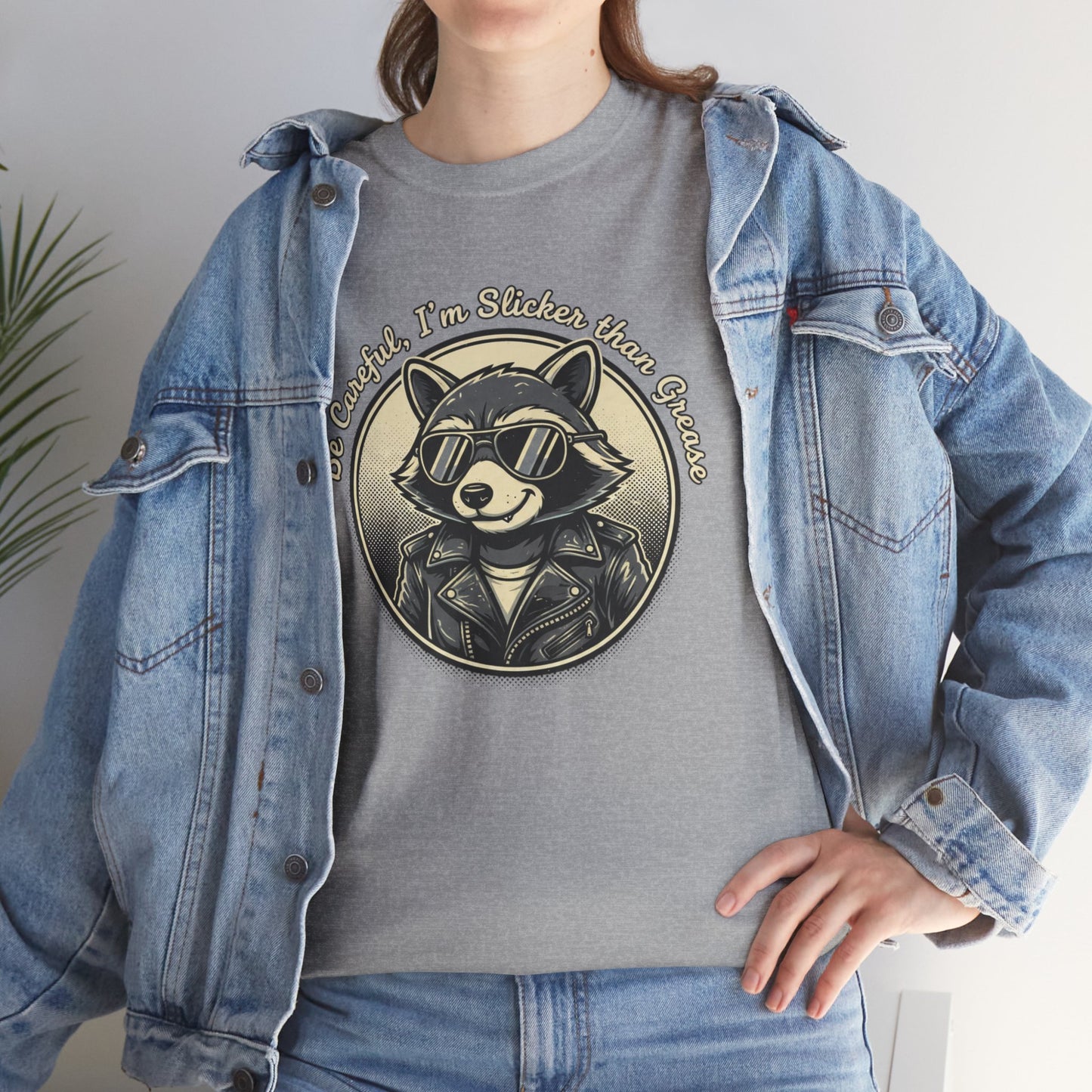 Raccoon Detective Graphic Tee — "Be Careful I’m Watching Your Snacks" Vintage Badge T-Shirt