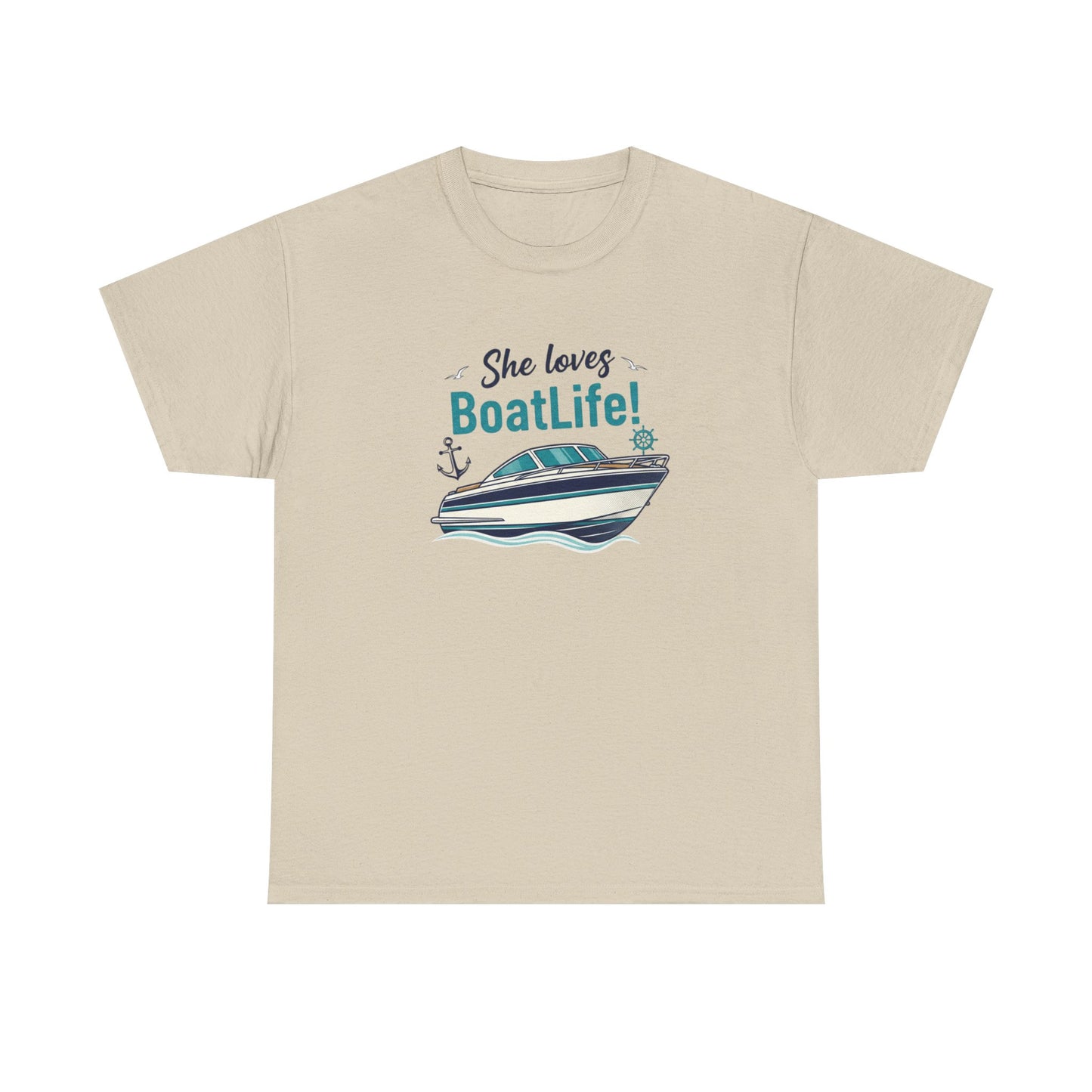 Boat Life T-Shirt — "She Loves BoatLife!" Graphic Tee for Boating Fans