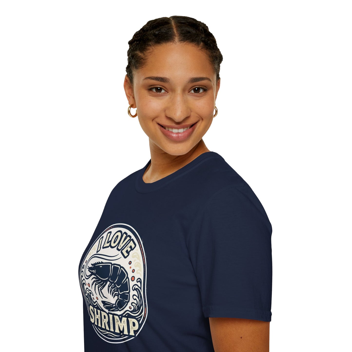 I Love Shrimp T-Shirt — Retro Seafood Crew Tee