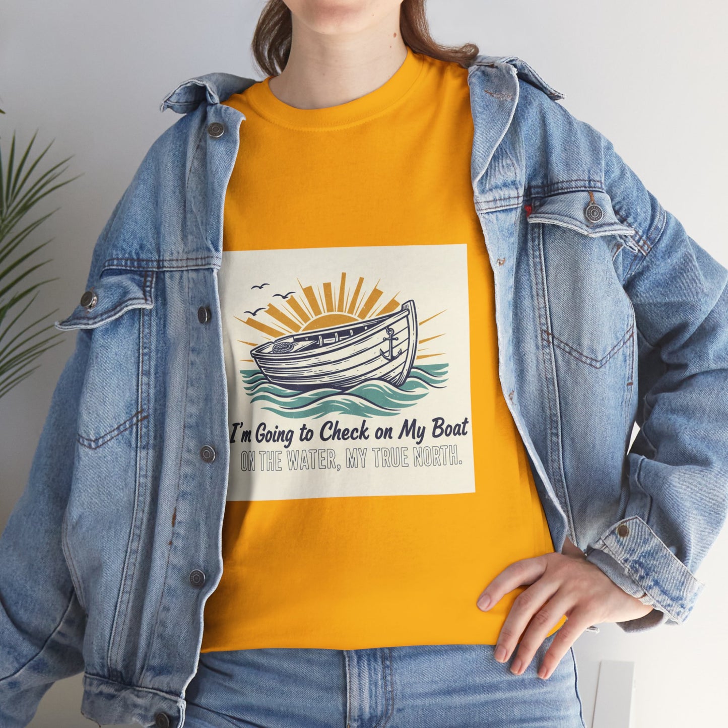 Boat T-Shirt — "I'm Going to Check on My Boat" Vintage Nautical Tee