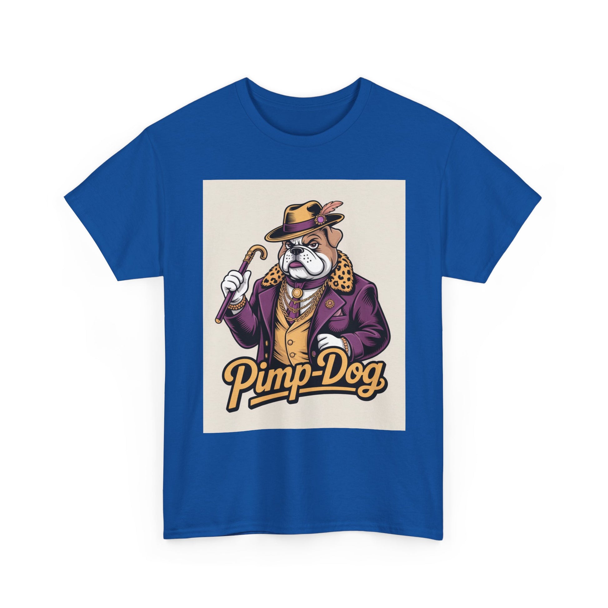 Pimp-Dog Graphic Tee — Retro Bulldog Character Shirt Printify