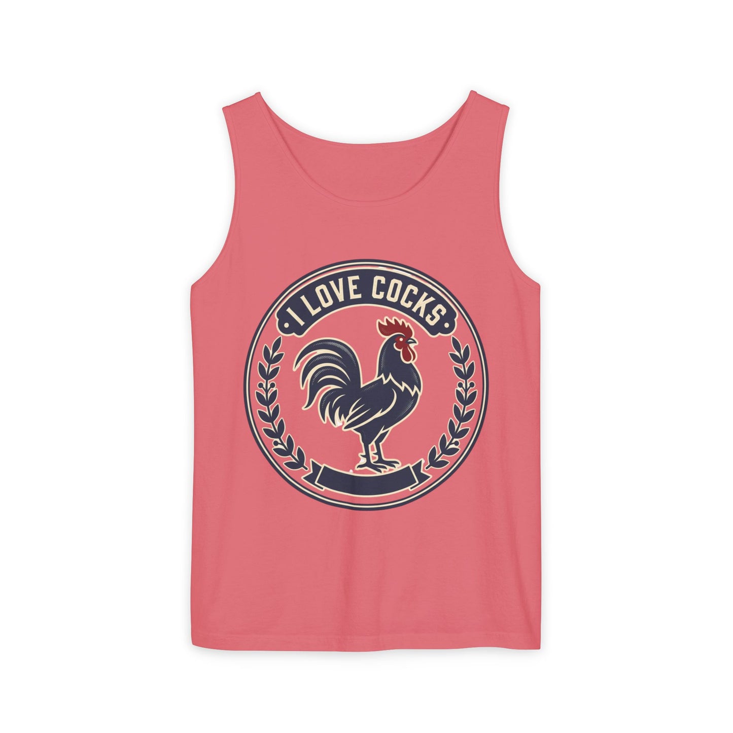 I Love Cocks Rooster Tank — Vintage Farmyard Graphic Tank Top