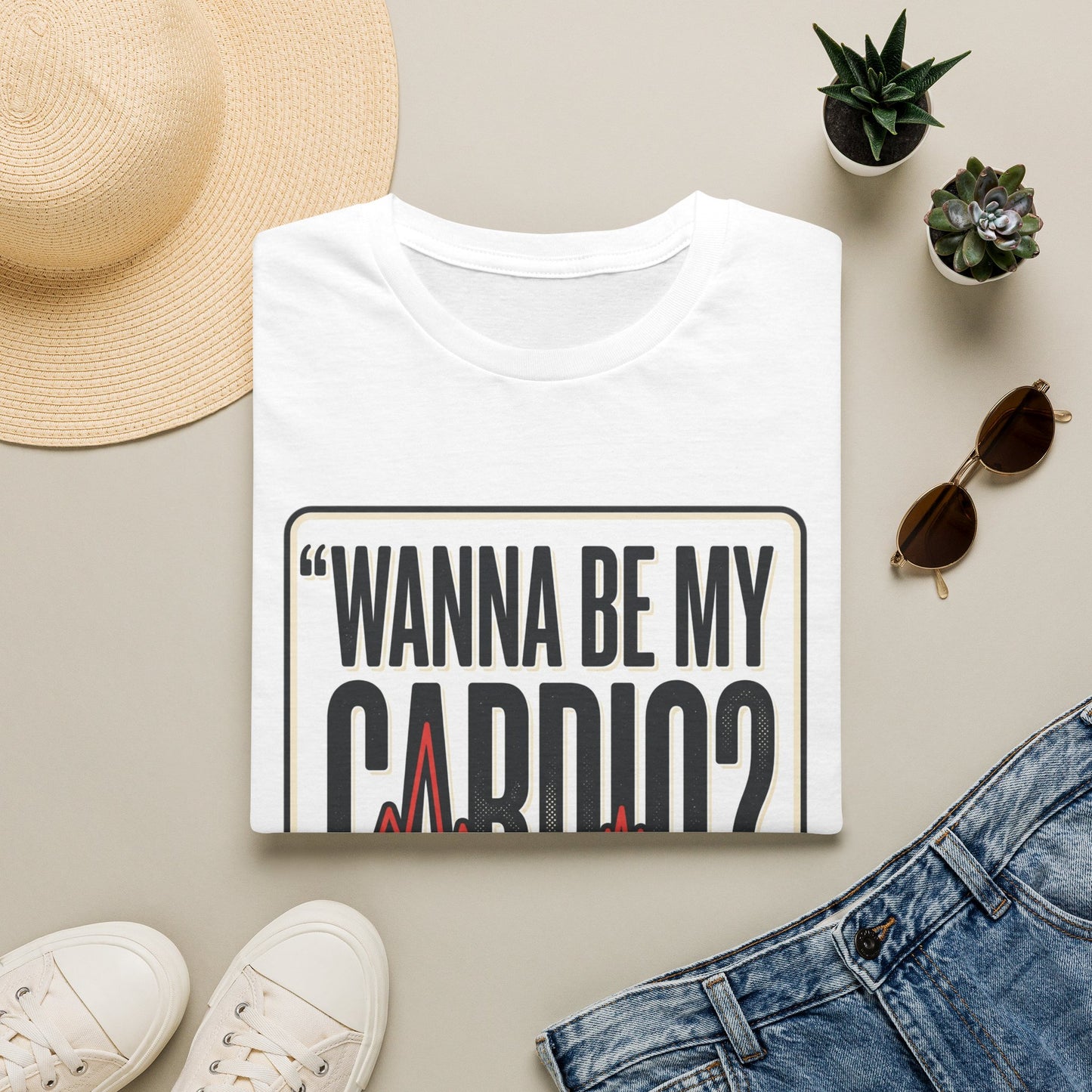 Wanna Be My Cardio? T-Shirt — Funny Fitness Graphic Tee for Gym Lovers