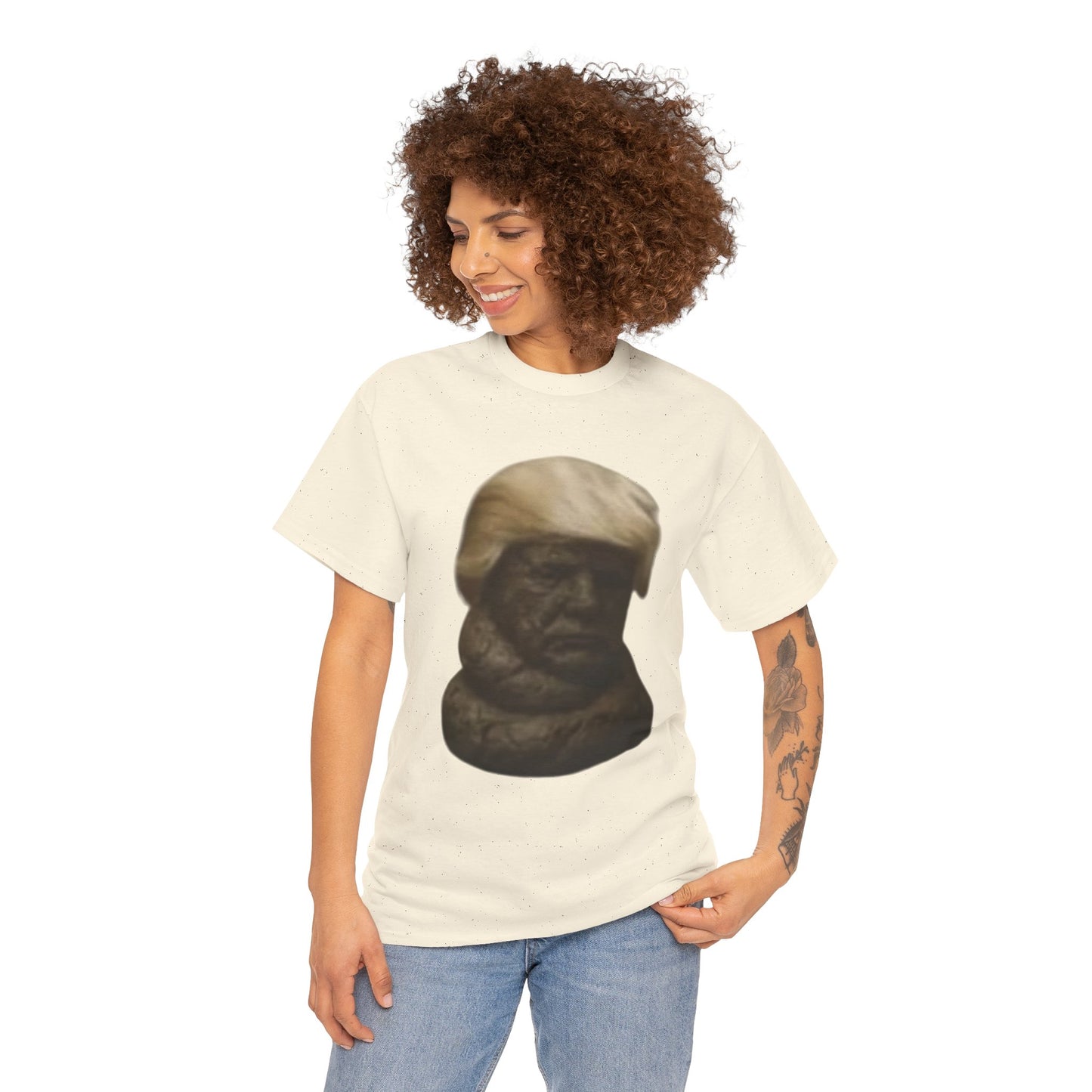 Graphic Tee — Bronze Bust Illustration T‑Shirt