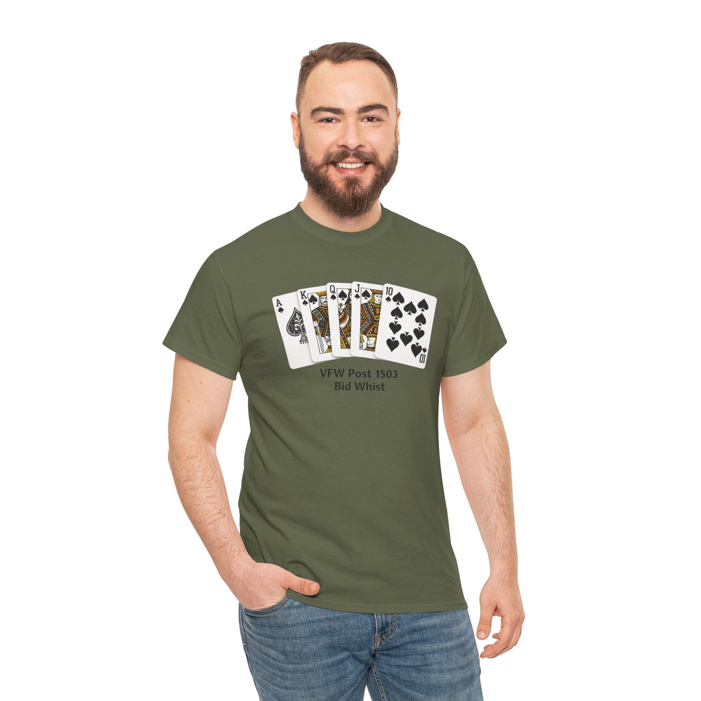 Bid Whist Card Tee — VFW Post 1501 Poker Night T-Shirt
