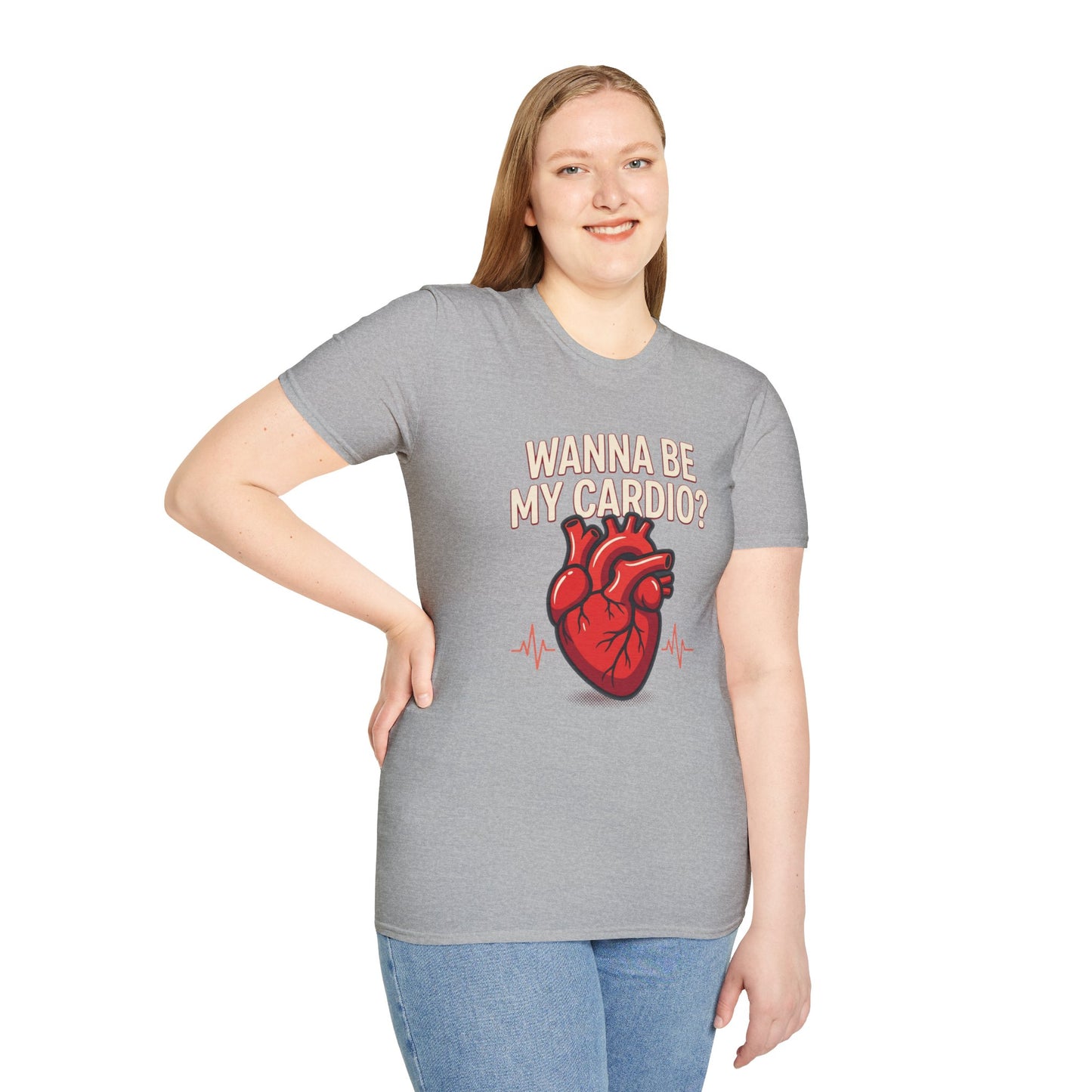 Wanna Be My Cardio? T-Shirt — Cute Anatomical Heart Graphic Tee