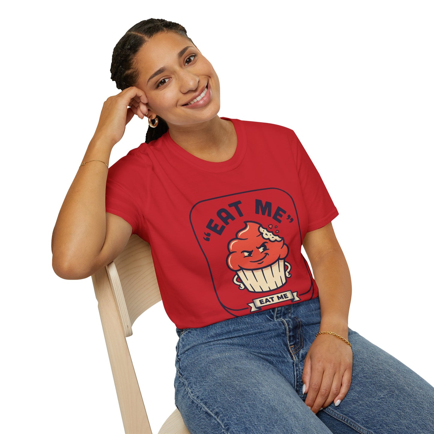 Cupcake Graphic T-Shirt — "Eat Me" Retro Dessert Tee