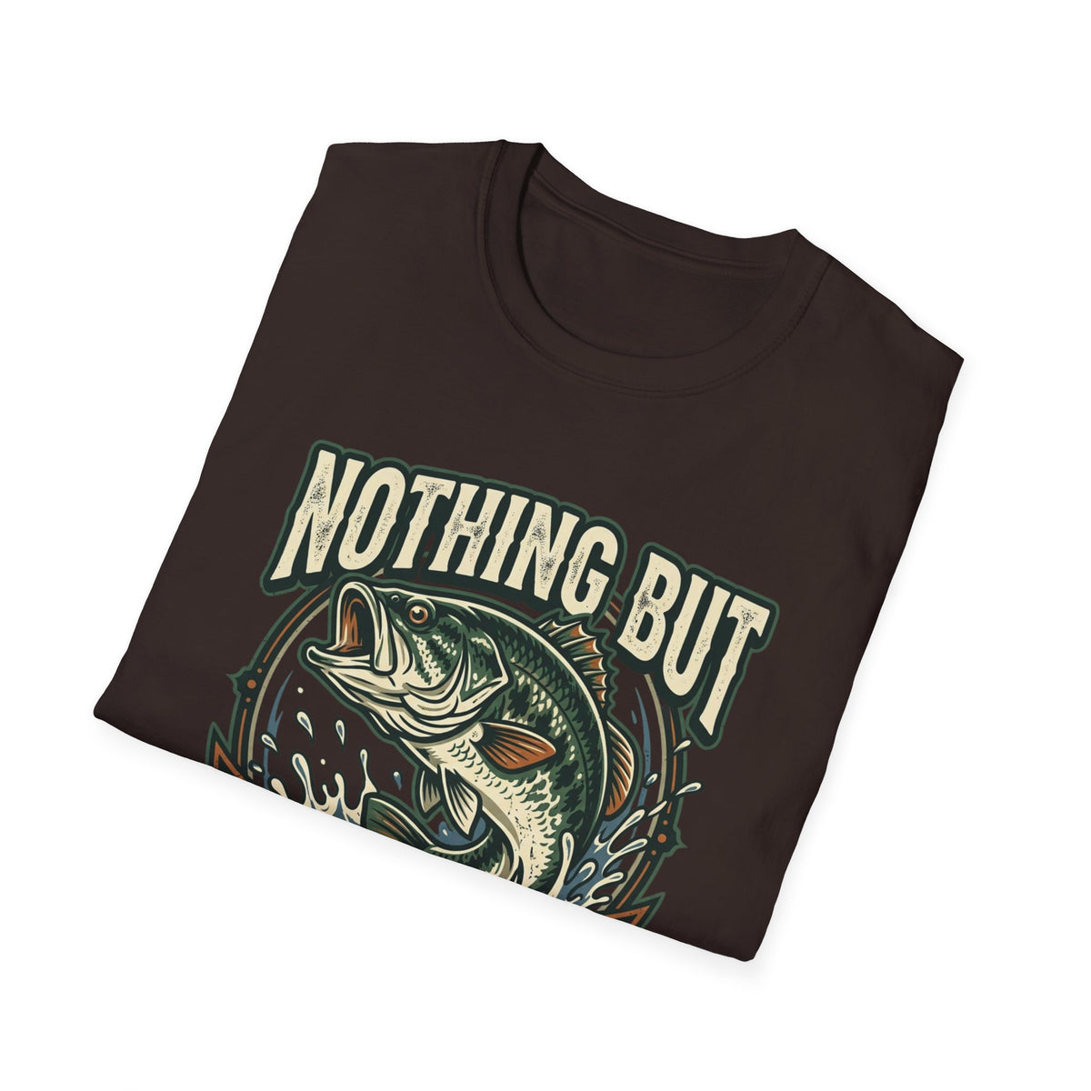 Nothing But Bass Fishing T-Shirt — Retro Largemouth Bass Graphic Tee
