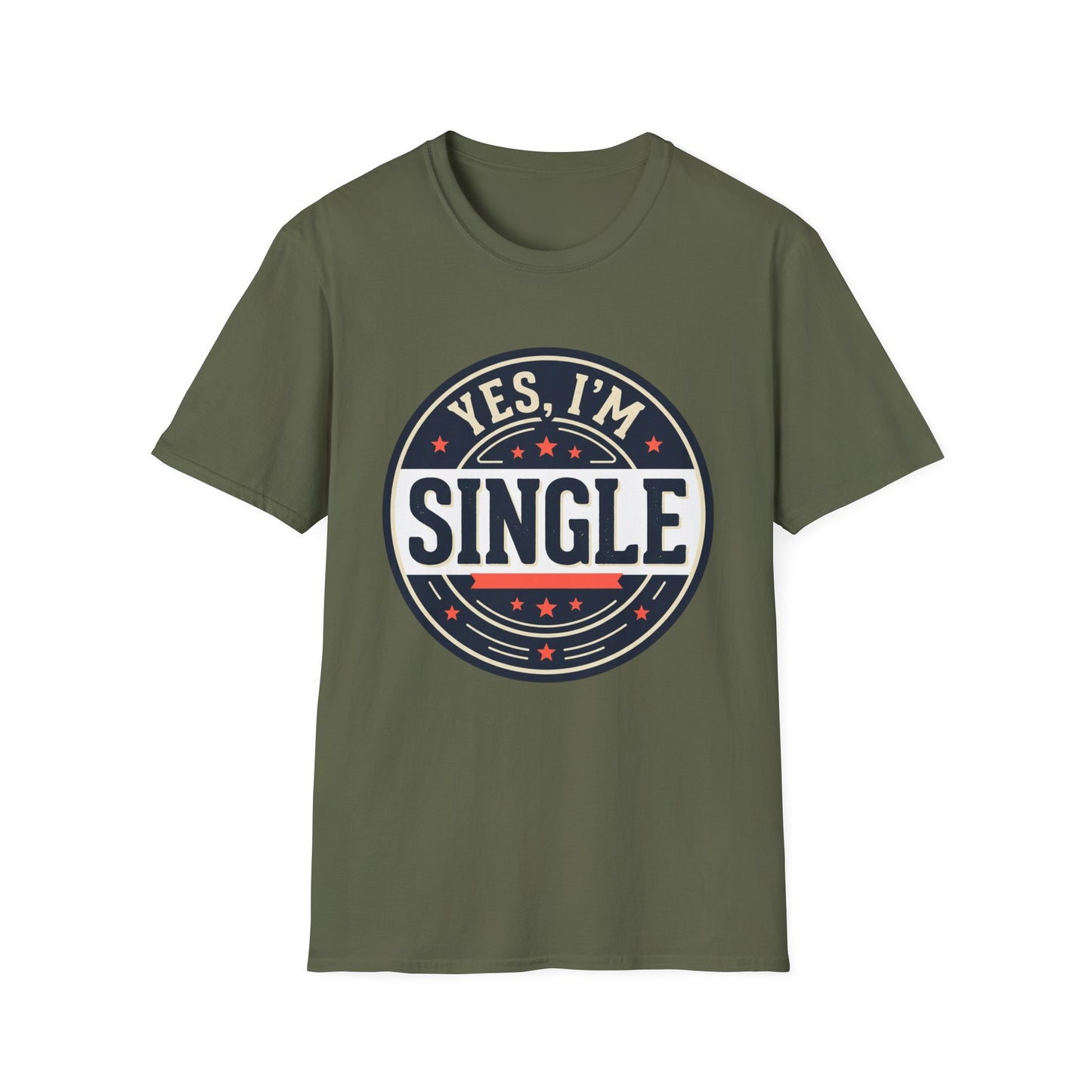 "Yes, I’m Single" Graphic Tee - Single Badge T-Shirt