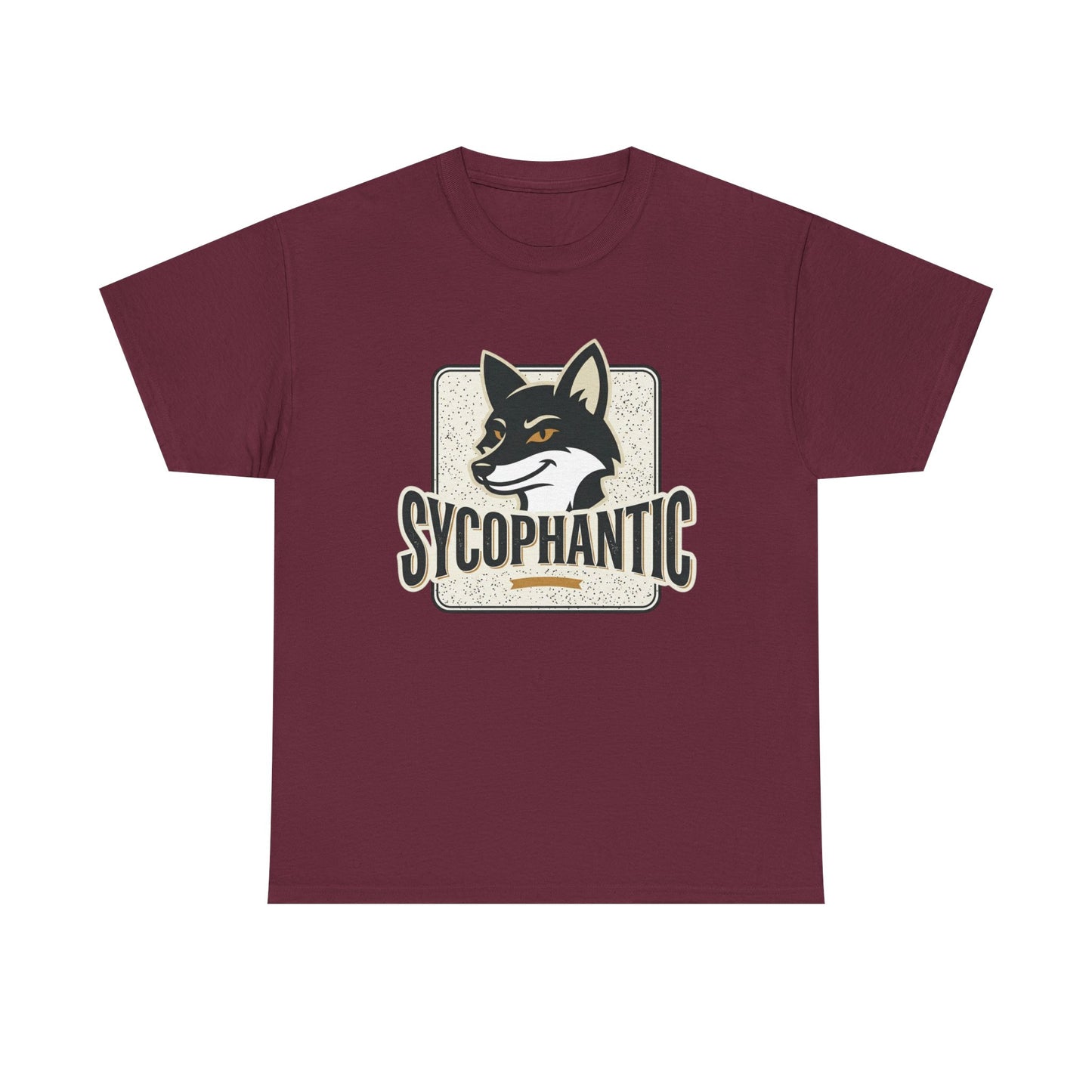 Sycophantic Fox Graphic Tee — Retro Animal Logo T-Shirt