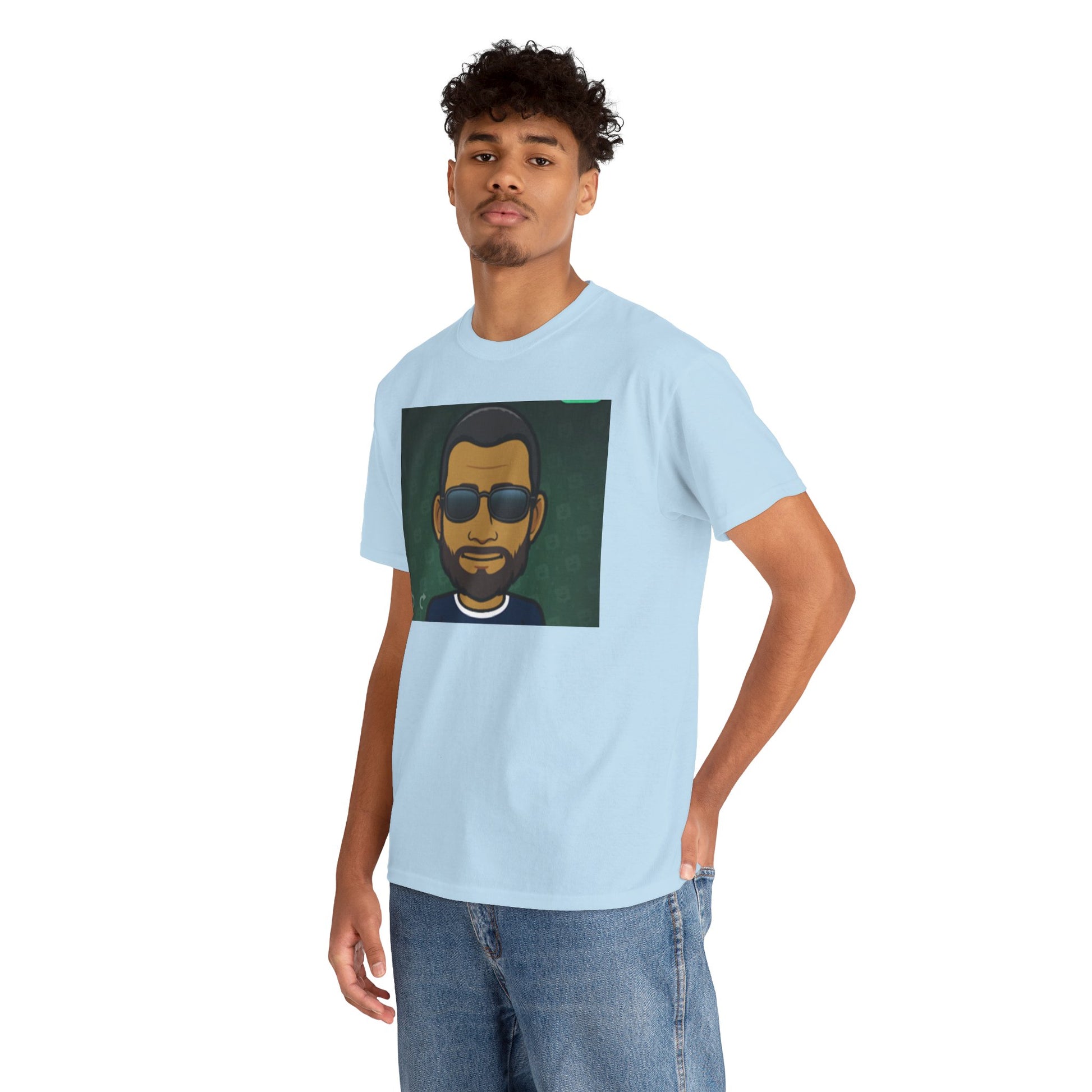 Bitmoji Portrait Tee — Cool Sunglasses Avatar Graphic T-Shirt Printify