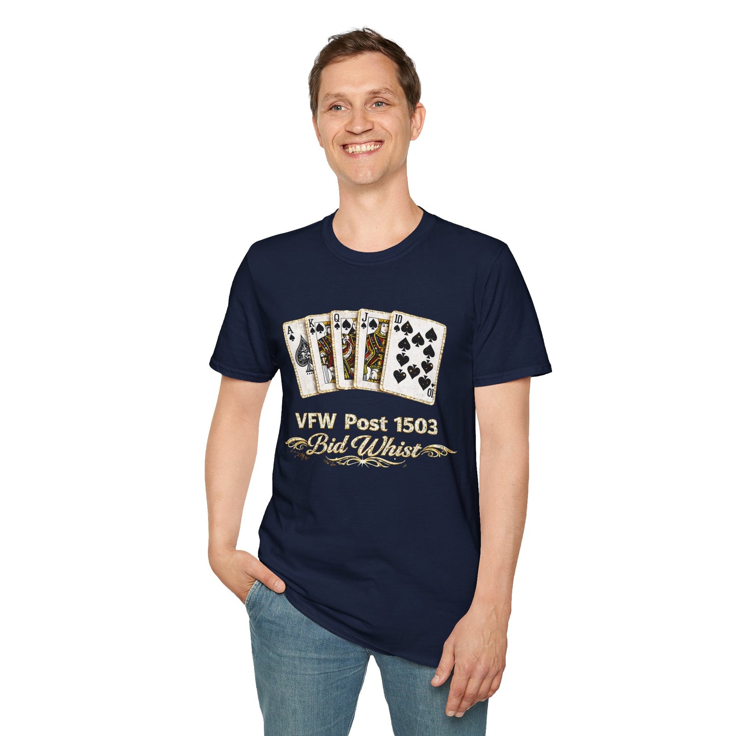 Bid Whist Playing Cards Tee — VFW Post 1503 Card Game T-Shirt