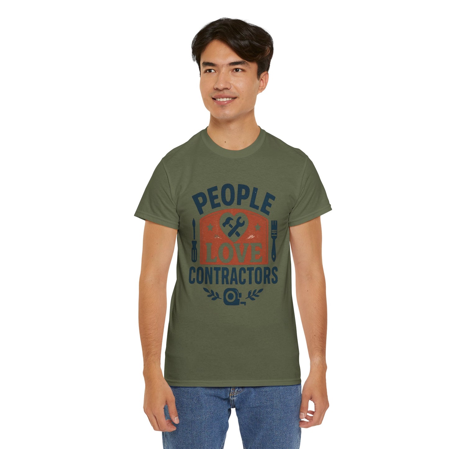 Contractor T-Shirt – "People Love Contractors" Graphic Tee Printify