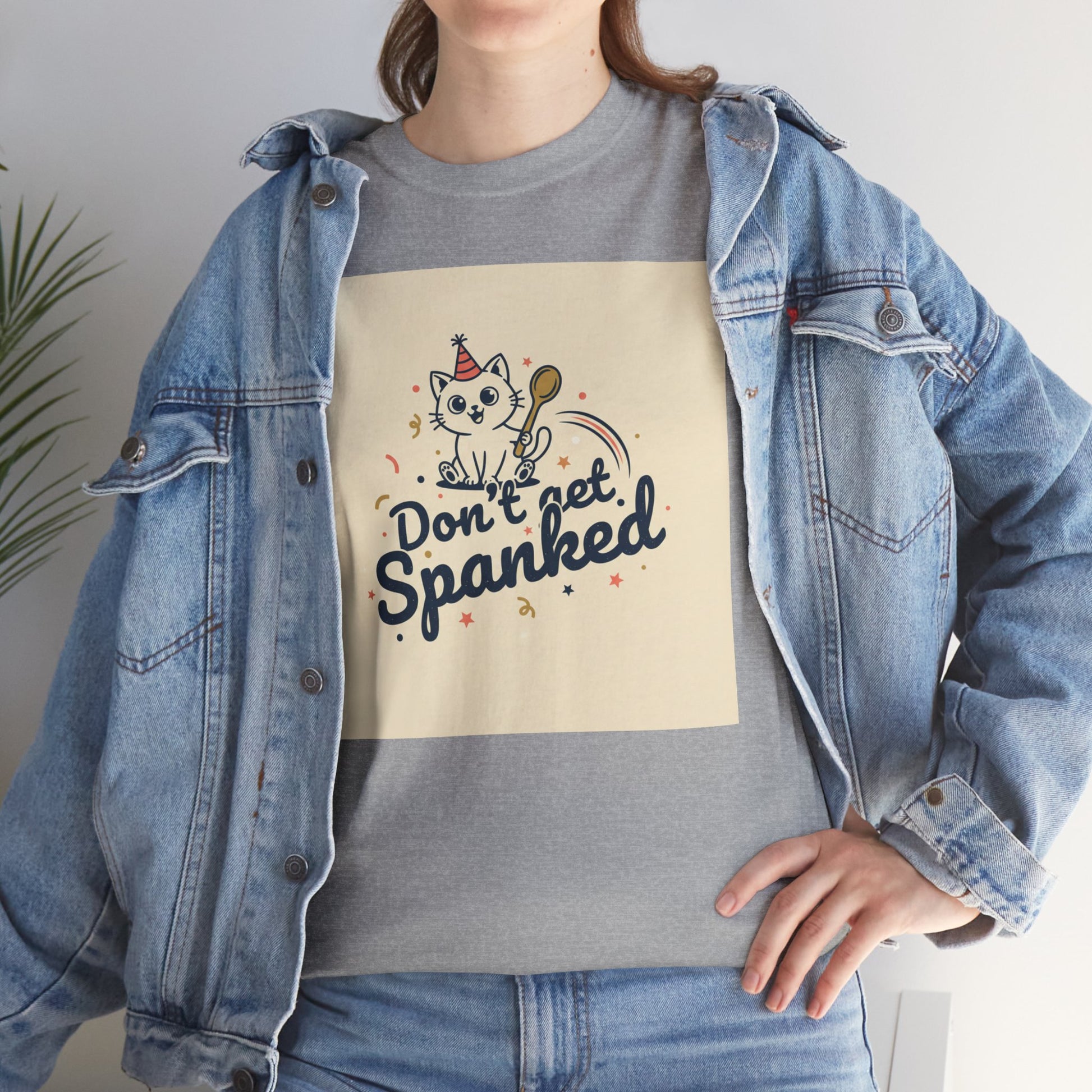 Don’t Get Spanked Cat Tee — Cute Retro Kitten Graphic T-Shirt Printify