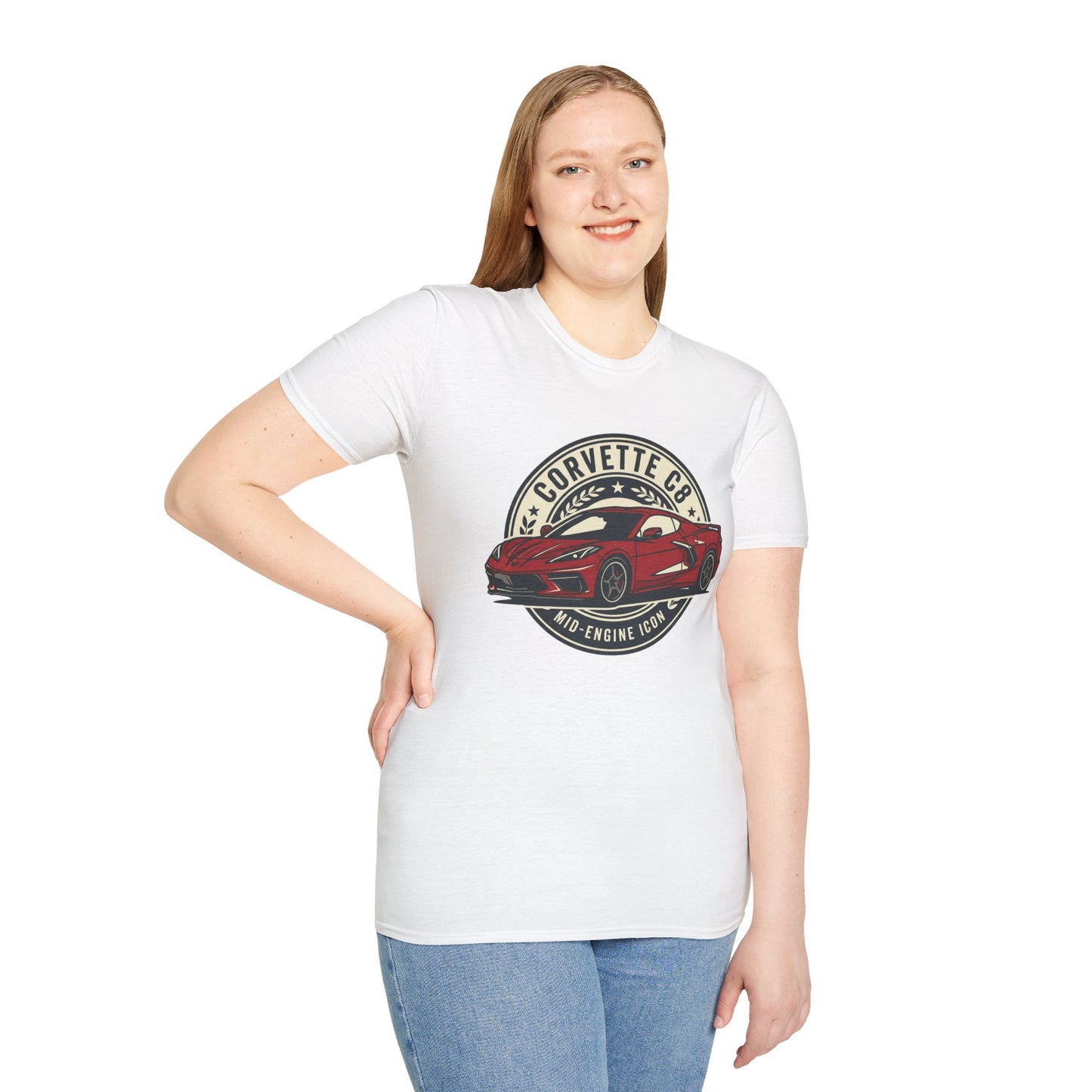 Corvette C8 Tee — Red Mid‑Engine Icon Car Shirt