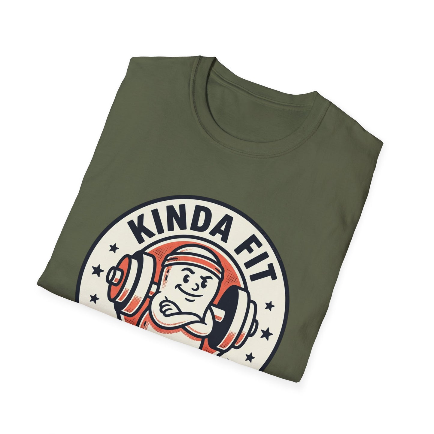 Kinda Fit Sorta Fat Funny Gym T-Shirt — Humorous Weightlifting Tee