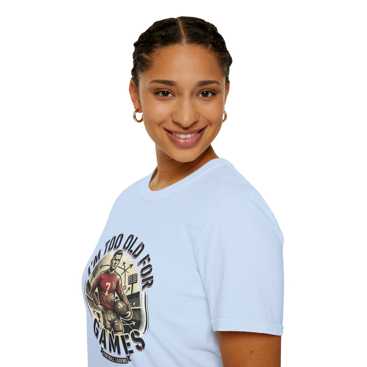 I'm Too Old for Games T-Shirt — Vintage Football Player Retro Tee