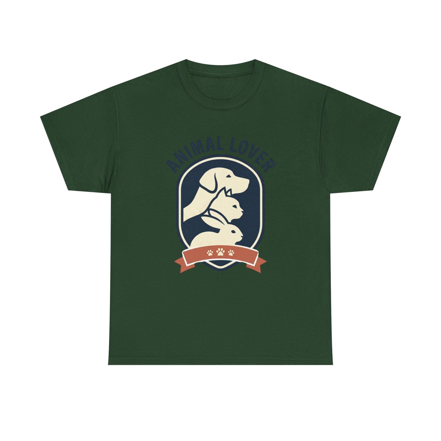 Animal Lover T-Shirt — Retro Pet Badge Tee (Dogs & Cats)