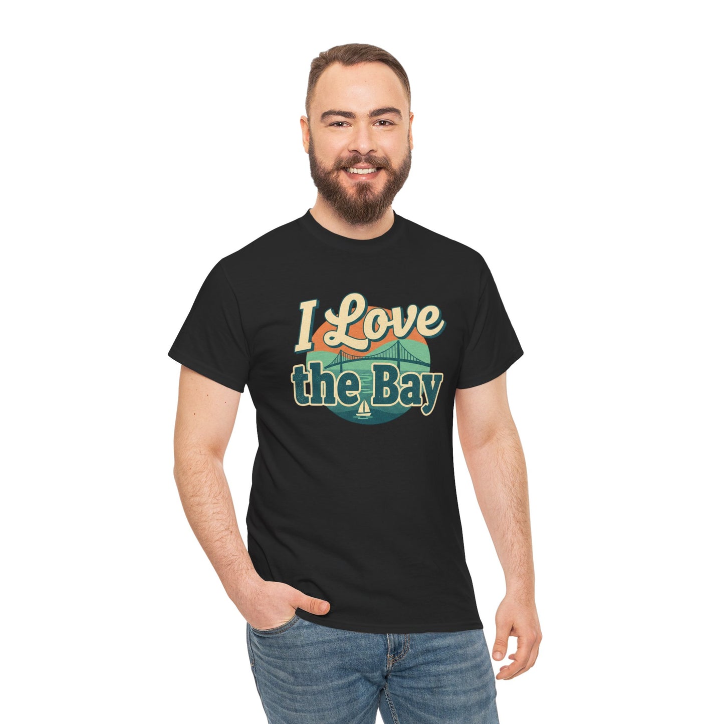 I Love the Bay T-Shirt — Retro Coastal Tee for Bay Lovers