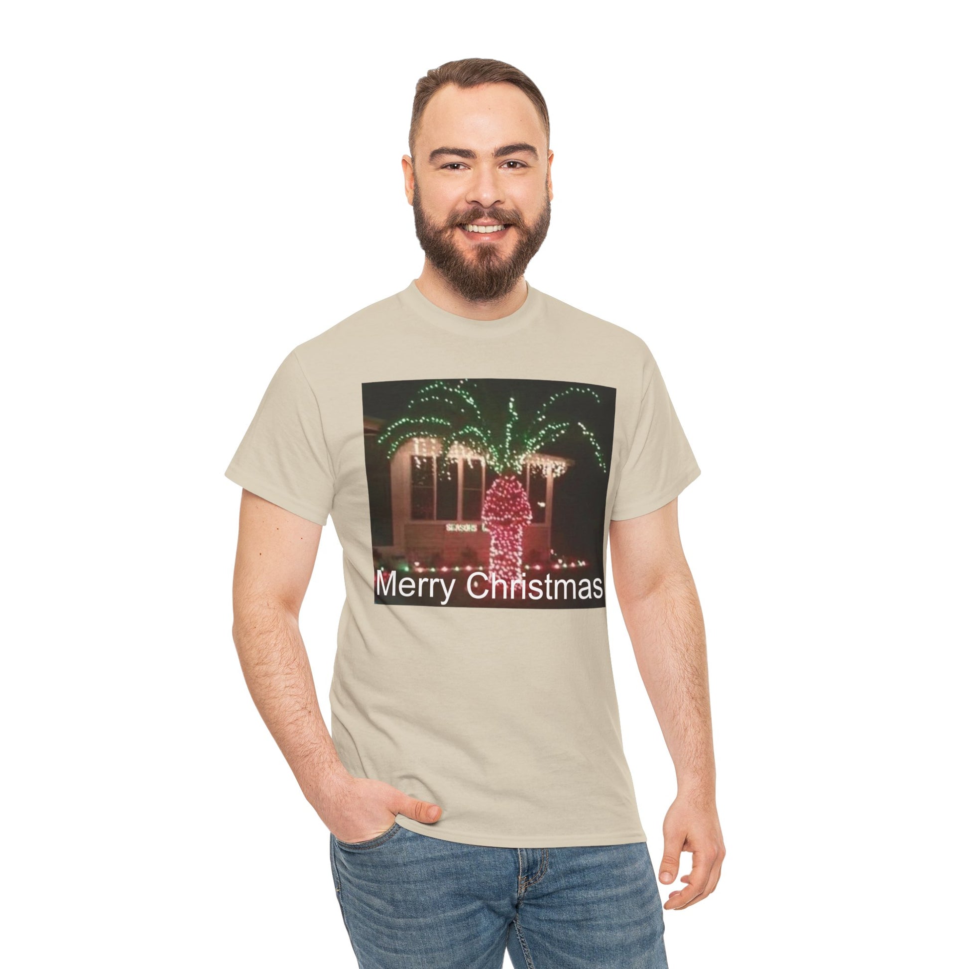 Christmas Lights Tee — 'Merry Christmas' Holiday Graphic T-Shirt Printify