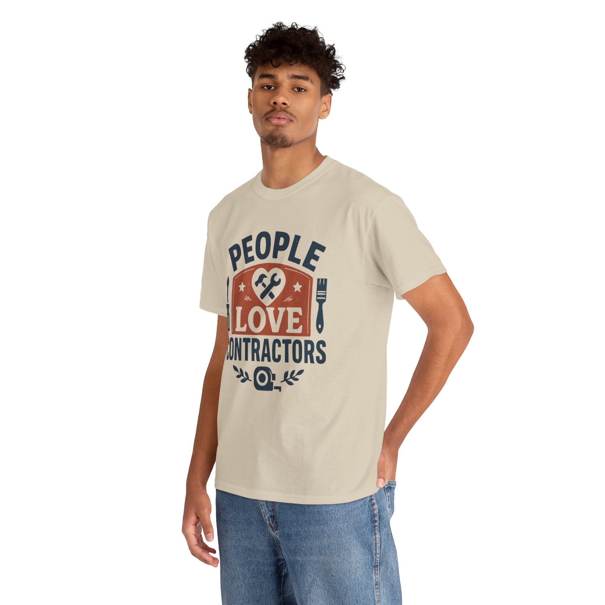 Contractor T-Shirt – "People Love Contractors" Graphic Tee Printify