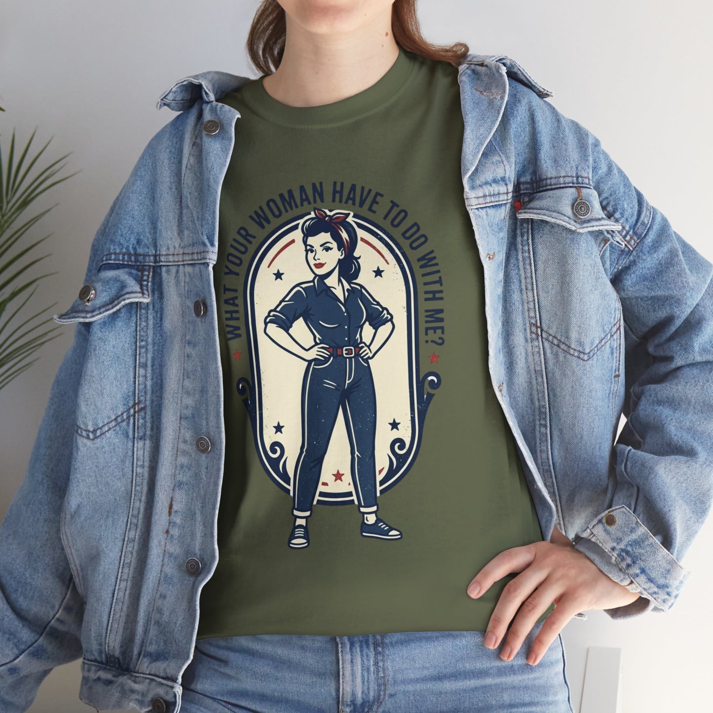 'What Your Woman Have To Do With Me?' Retro Pin-Up Graphic Tee