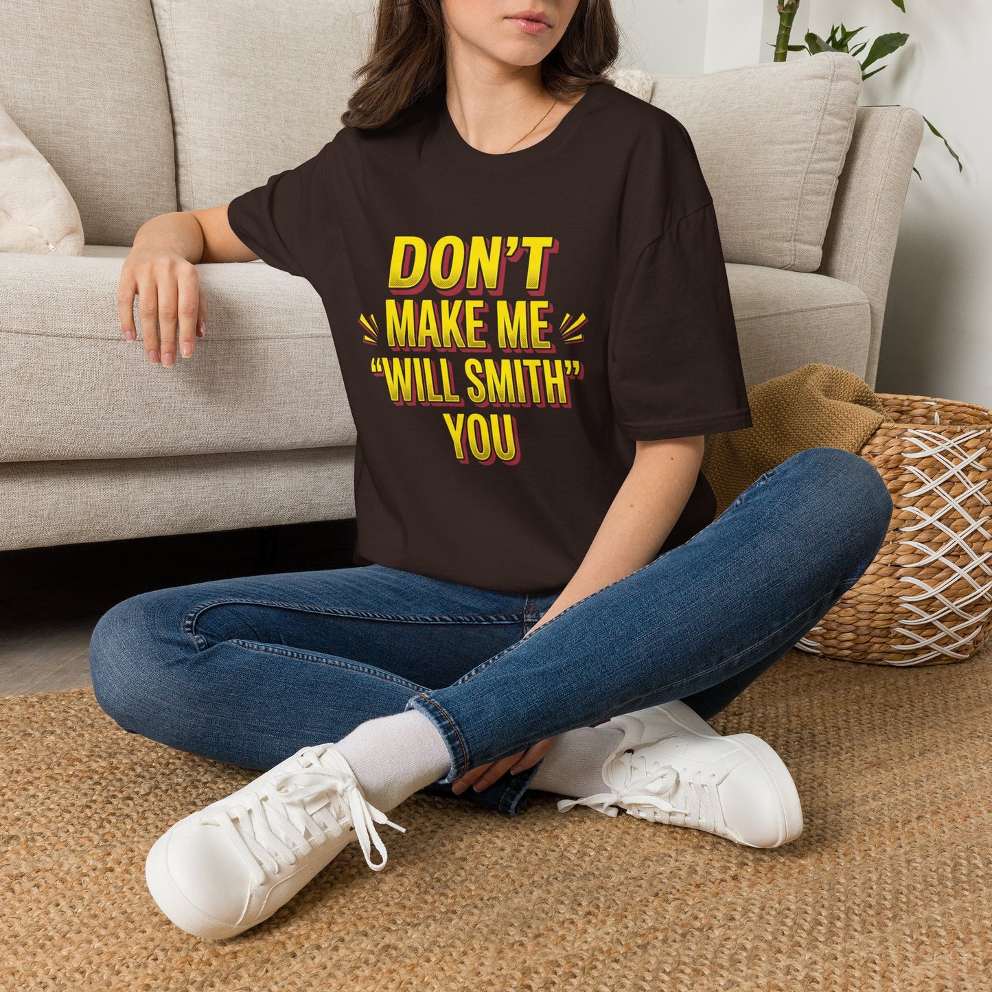 Don't Make Me "Will Smith" T-Shirt — Bold Yellow Graphic Tee