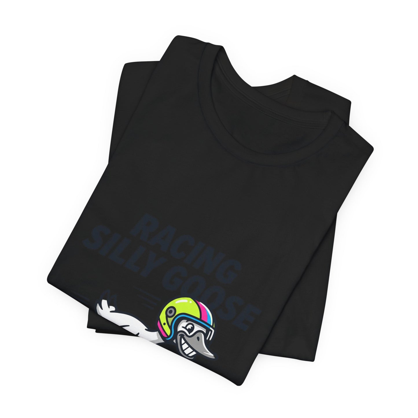Racing Silly Goose Tee | motorsport parody, checkered race day humor